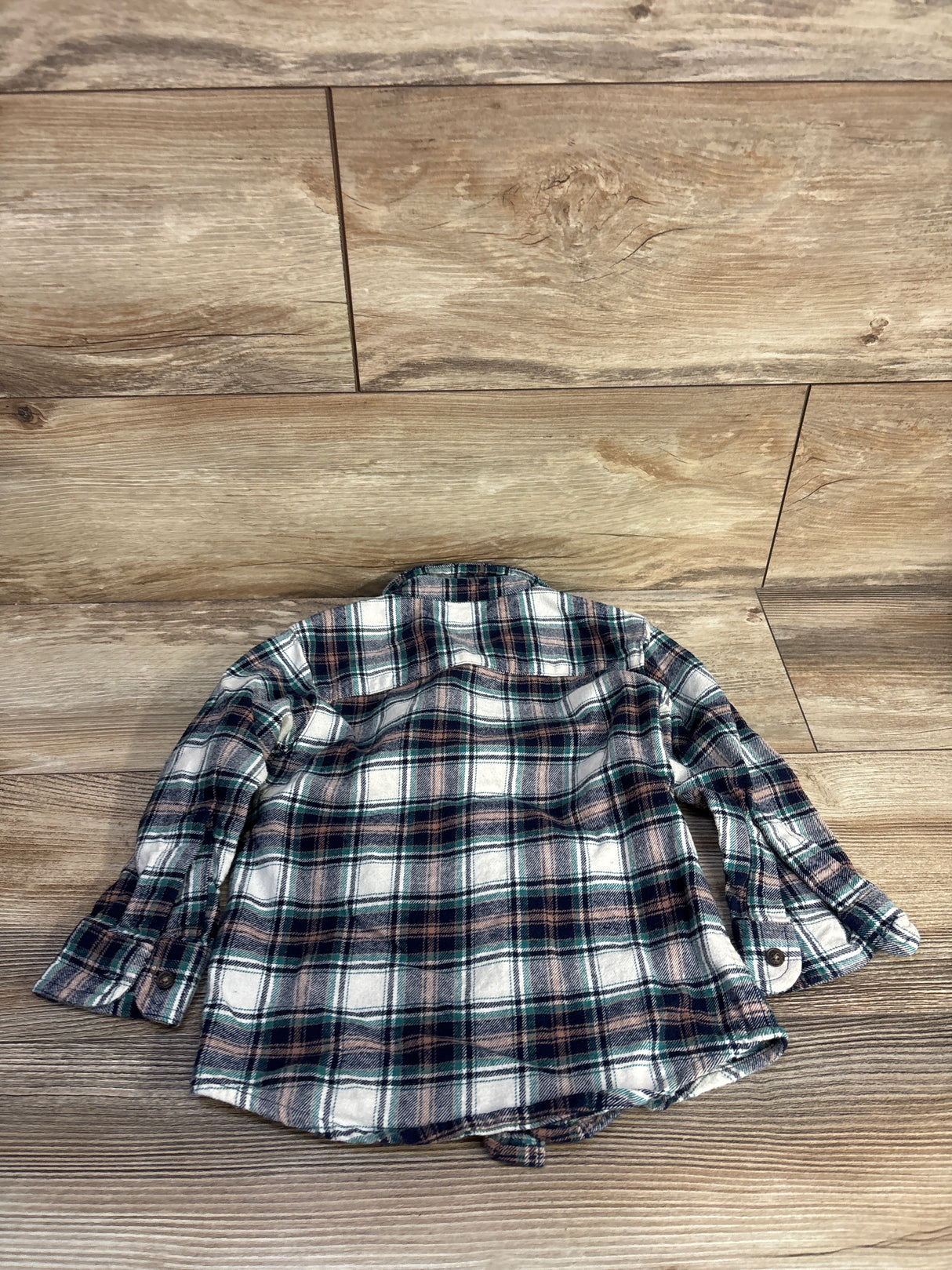 OshKosh Plaid Button Up Flannel White sz 3T