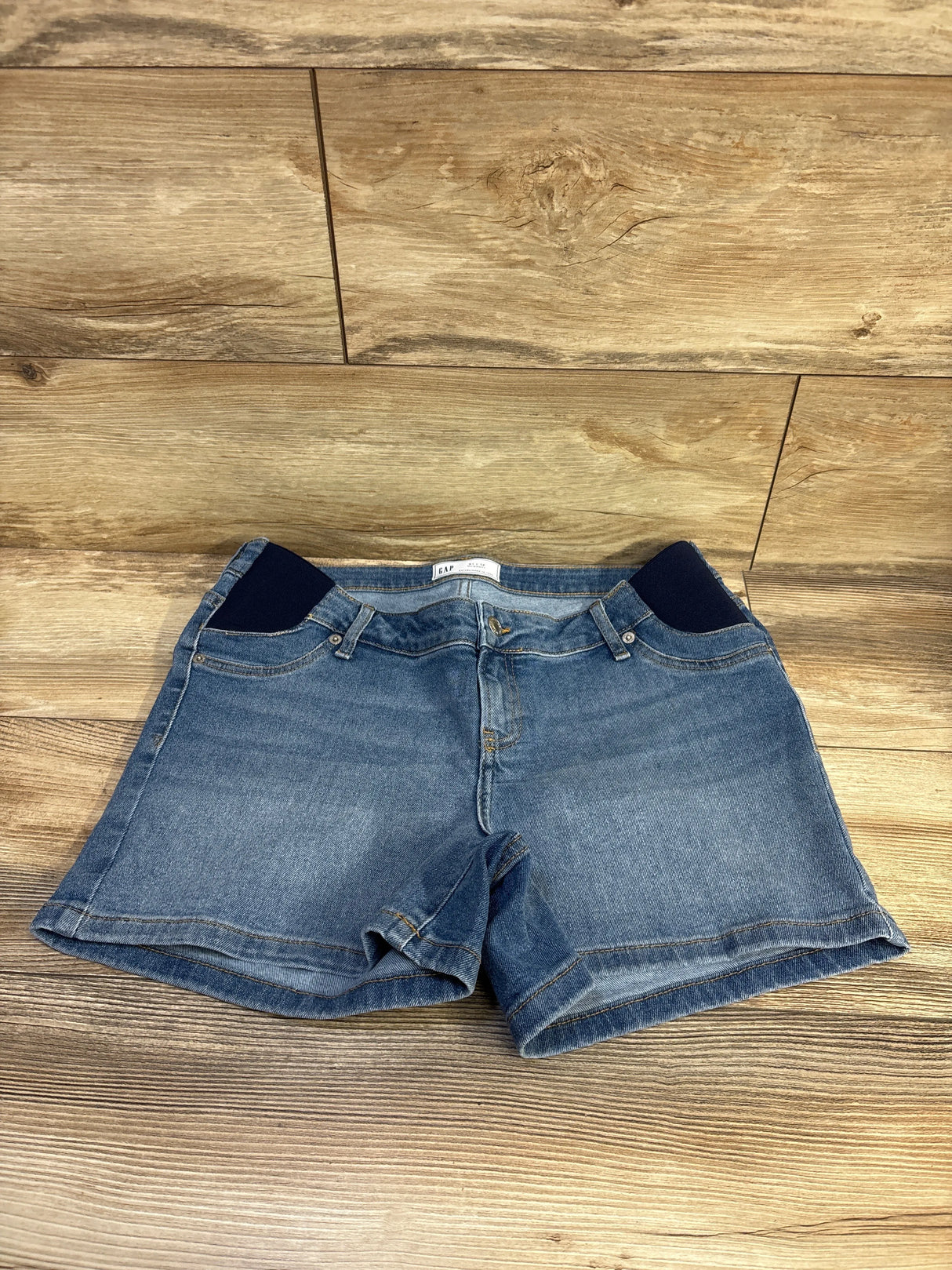 NEW Gap Maternity 4" Inset Panel Denim Shorts Medium Wash Blue sz 31/12 Large