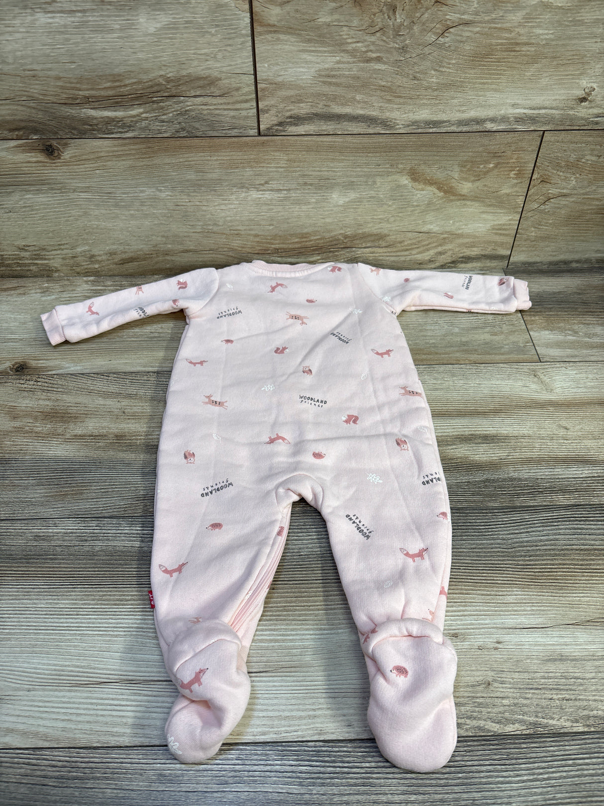 Woodland Friends Footed Zip Coverall Pink sz 3-6m