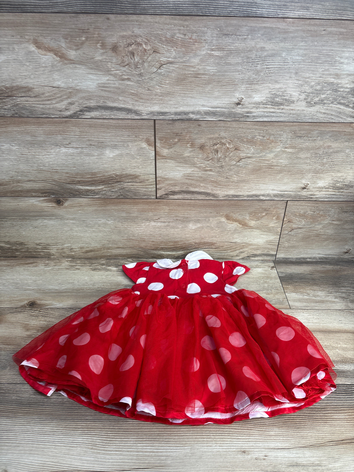 Disney Baby Store Minnie Mouse Polka Dot Bodysuit Dress Red sz 18-24m