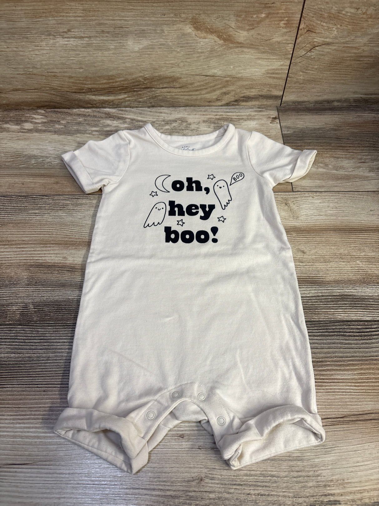 Cat & Jack 'Oh, Hey Boo!' Shortie Romper Ivory sz 12m