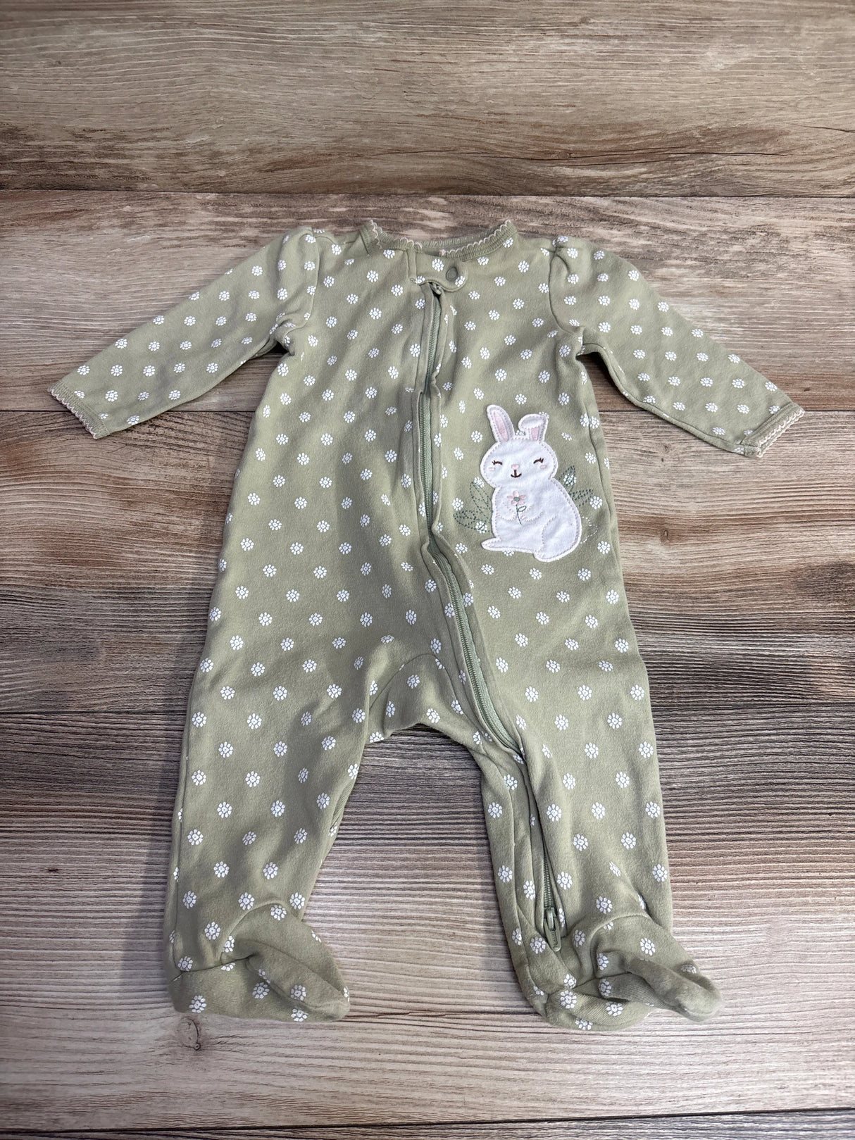 Carter's Bunny Sleeper Sage sz 6m