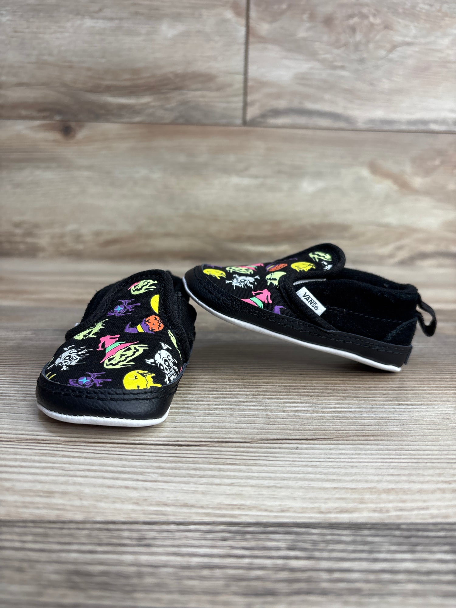 Vans Slip On V Crib Shoes Halloween Print sz 3c