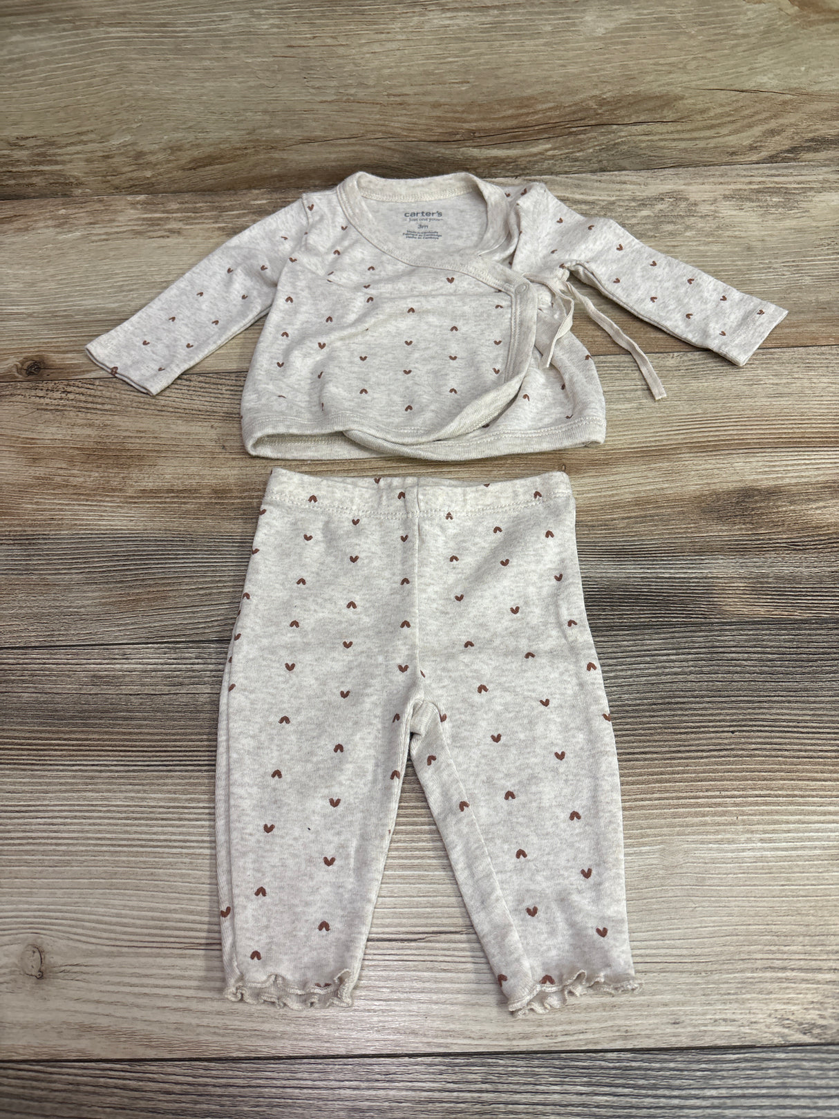 Just One You 2pc Kimono Shirt & Pants Set Beige sz 3m