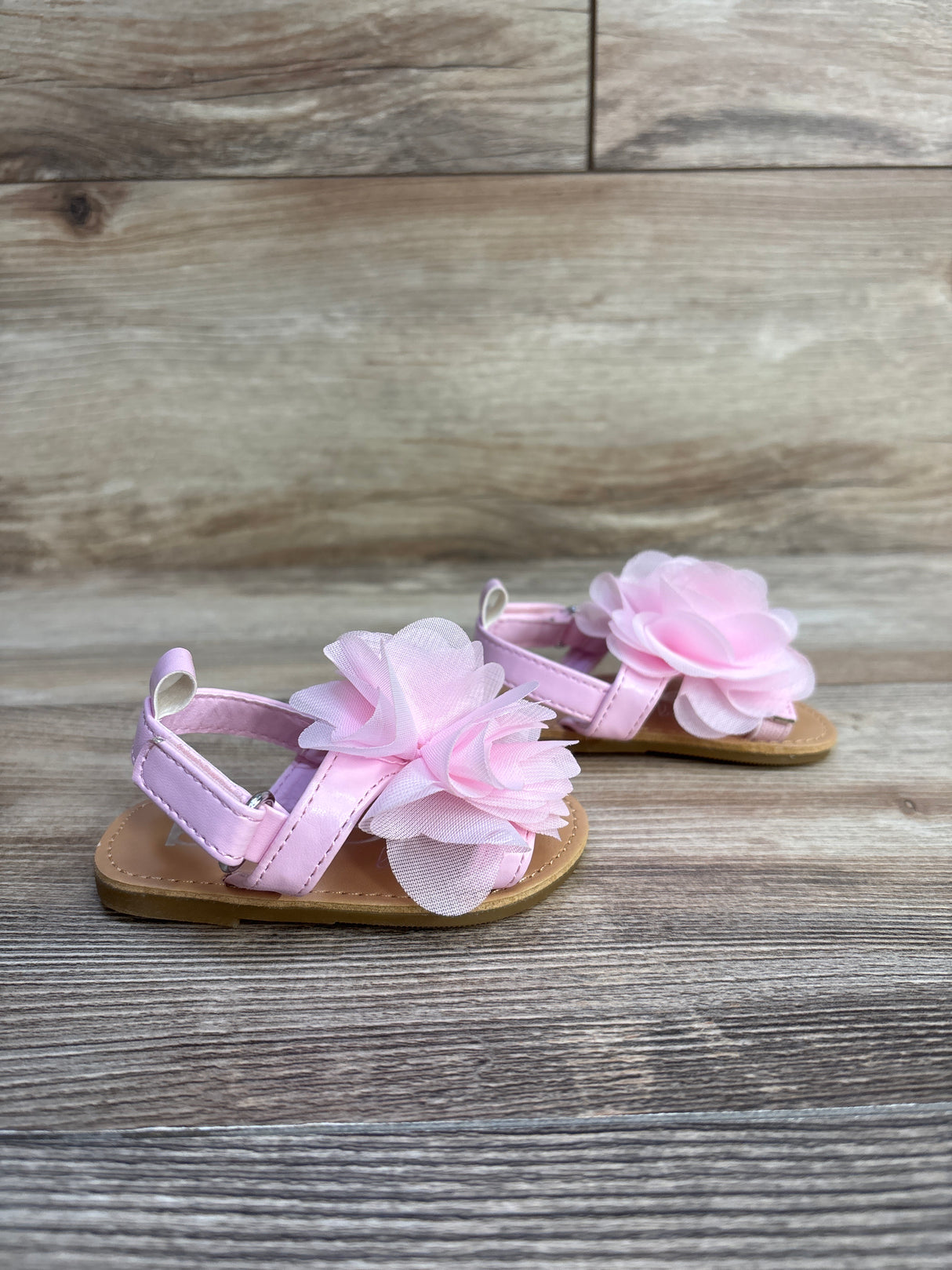 Bebe Baby Chiffon Flower Sandals Pink sz 2c - Me n Mommy To Be