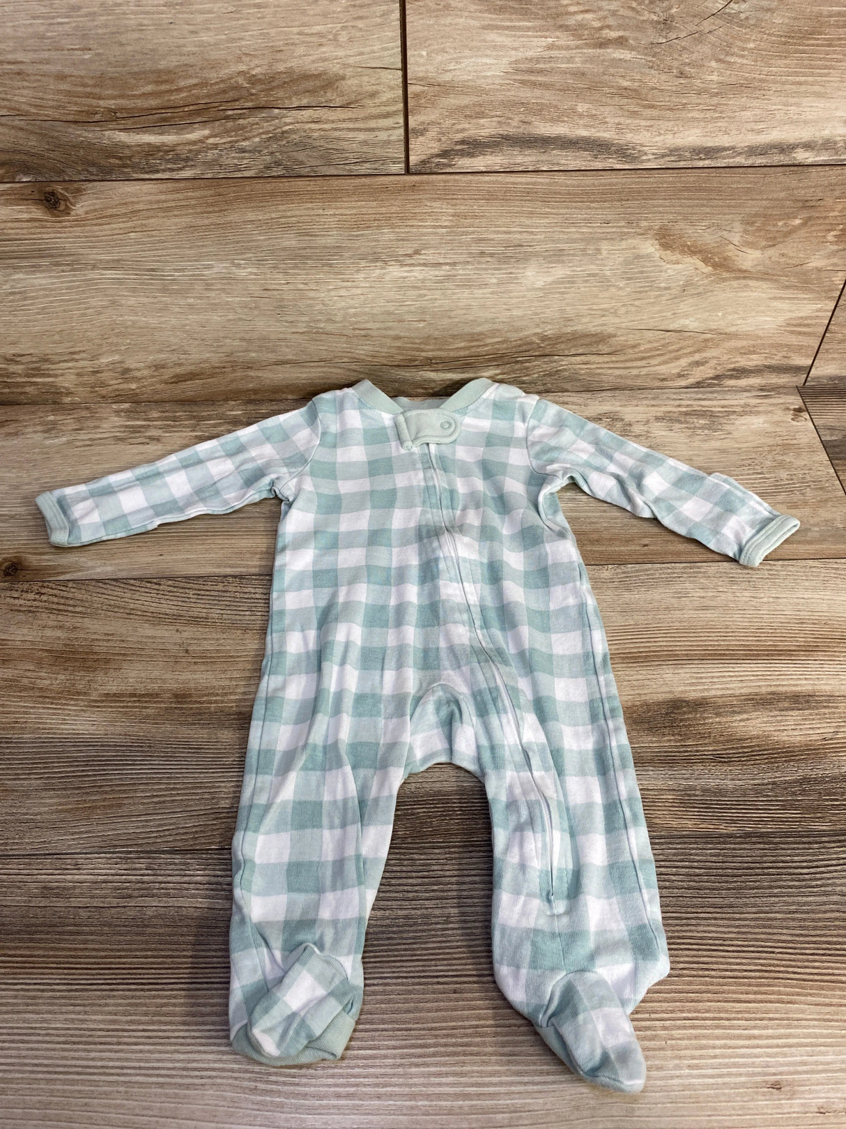 Honest Checker Print Sleeper Mint sz 0-3m