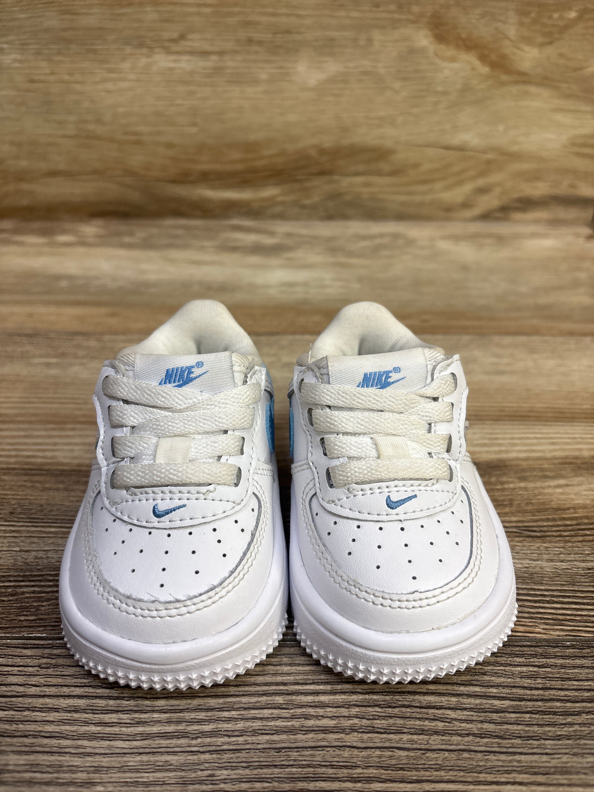 Nike Force 1 Low EasyOn TD 'White Blue Beyond' Sneakers sz 3c