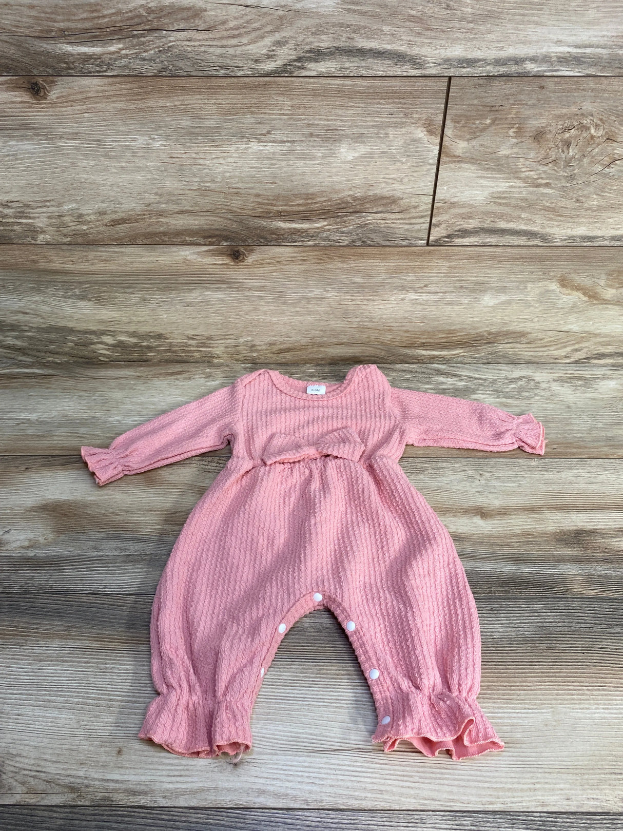 Textured Bow Coverall Pink sz 0-3m