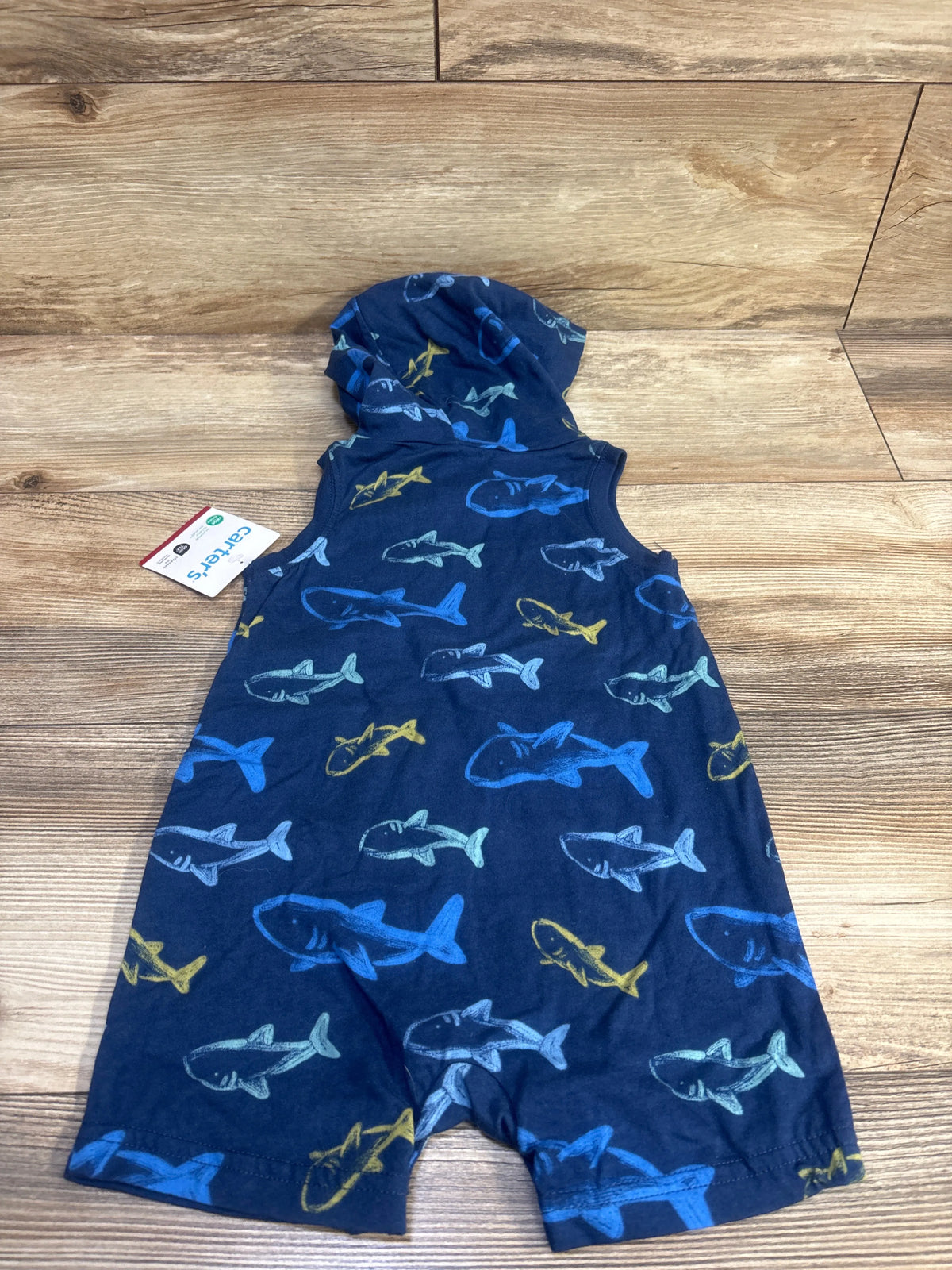 NEW Carter's Hooded Shortie Romper Navy sz 18m