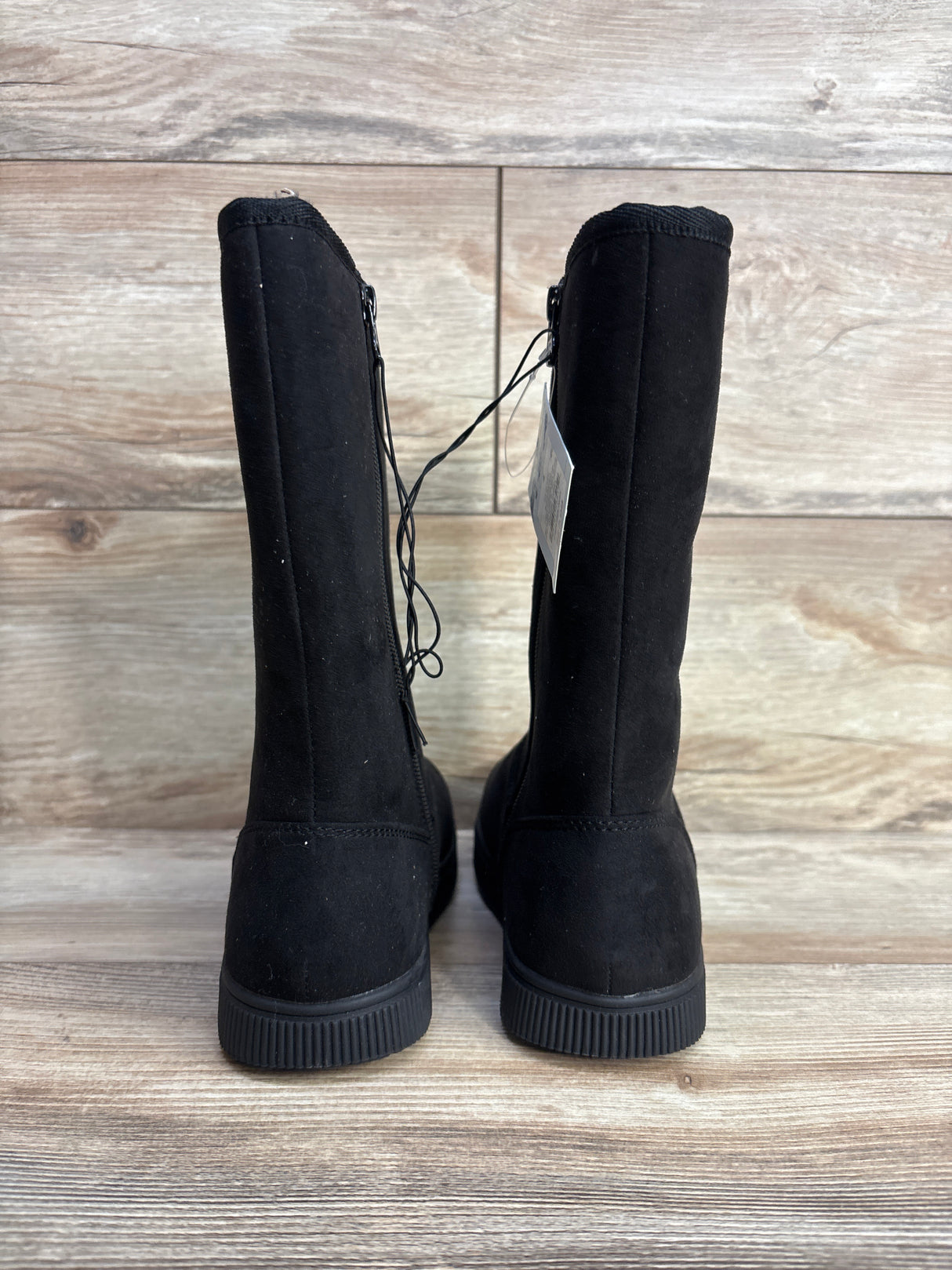 NEW Cat & Jack Natalia Tall Shearling Style Boots Black sz 4Y