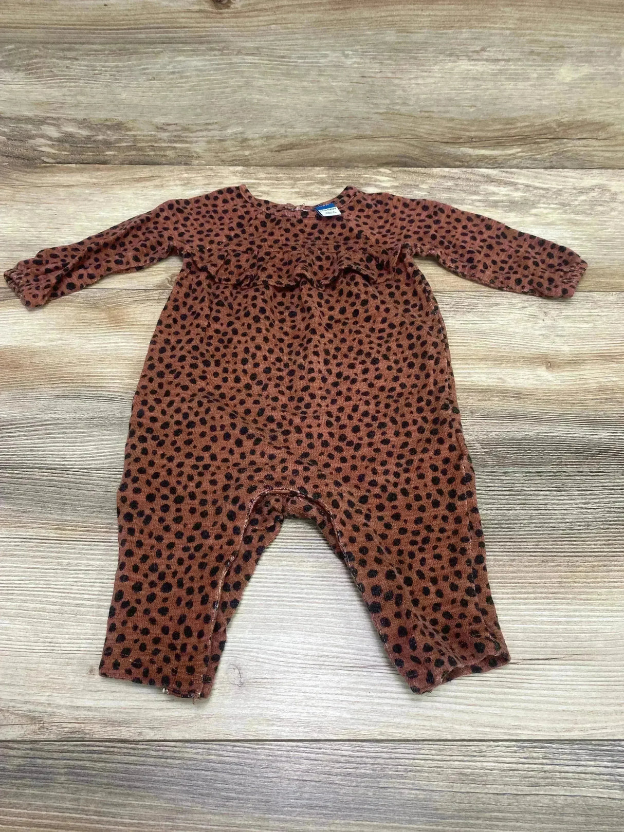 Old Navy Ruffle Trim Print Coverall Brown sz 3-6m - Me n Mommy To Be