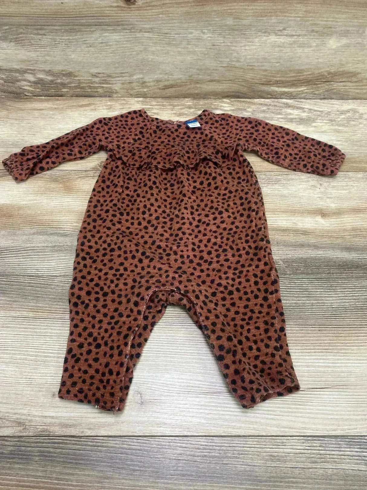 Old Navy Ruffle Trim Print Coverall Brown sz 3-6m - Me n Mommy To Be