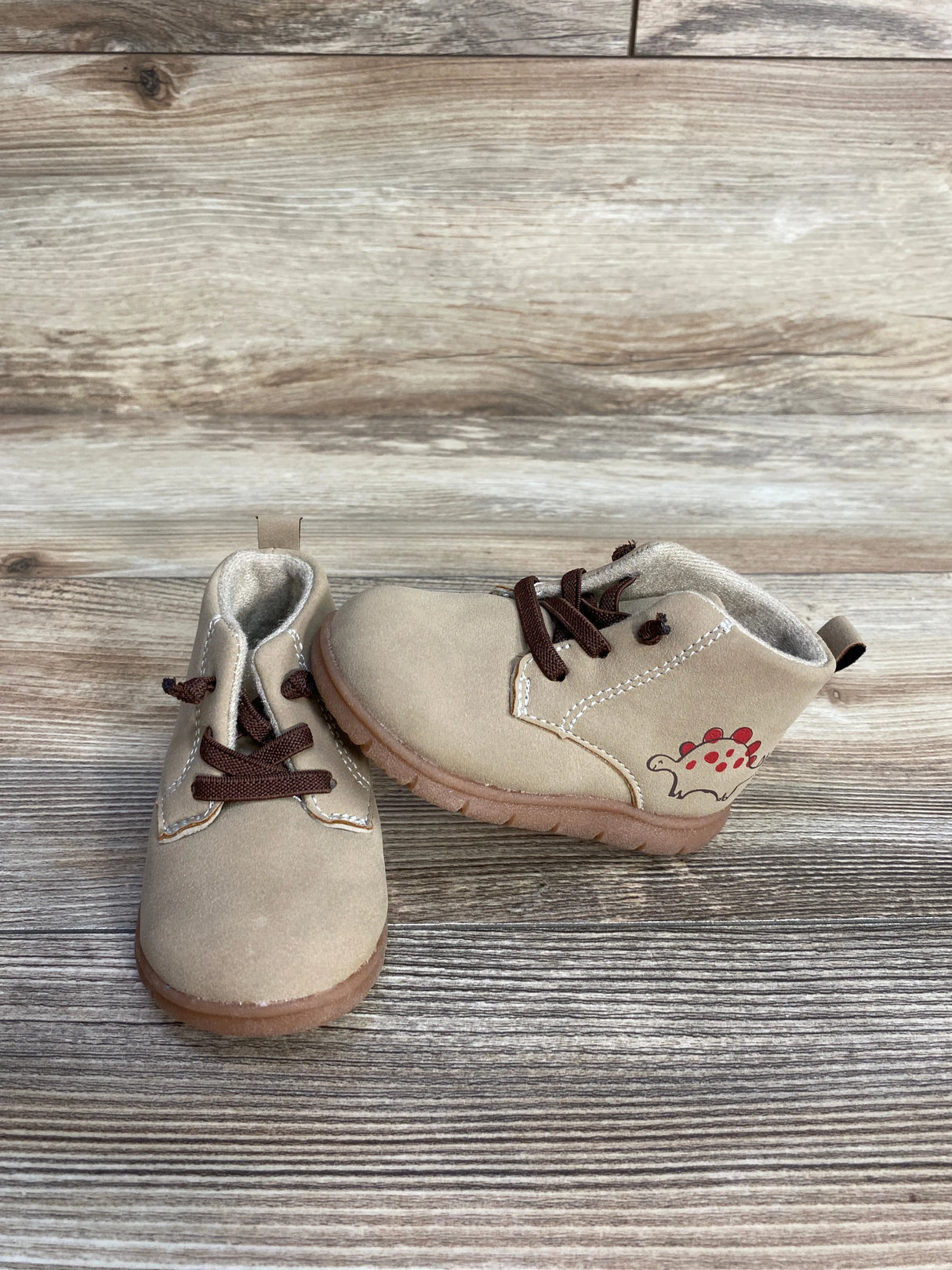 Just One You Dinosaur Ankle Boots Beige sz 4c