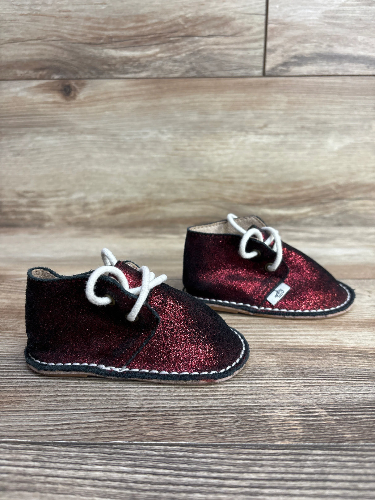 Monkey Feet Lace-Up Glitter Boots Red sz 3/4c