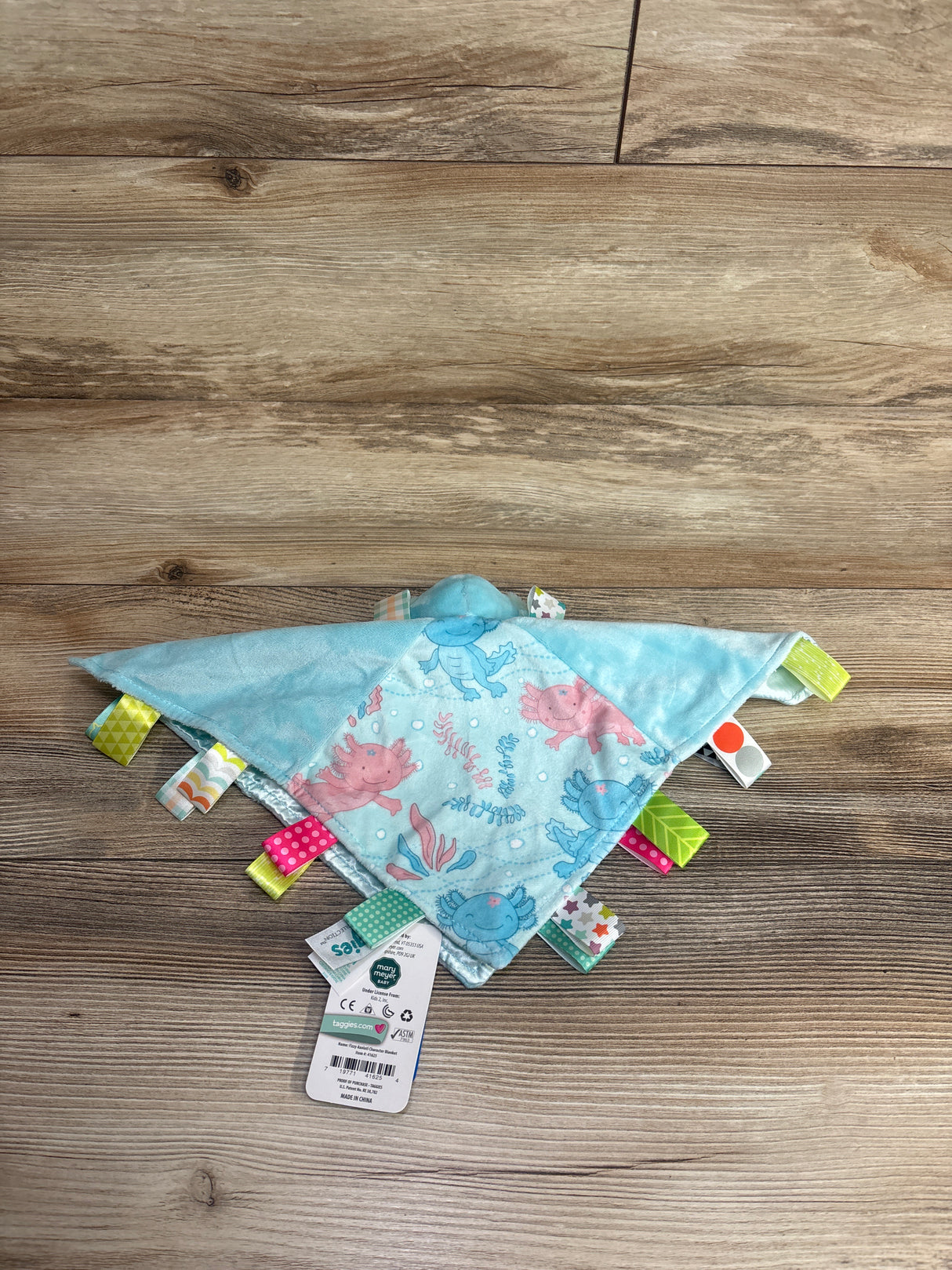 NEW Taggies Fizzy Axolotl Lovey Security Blanket