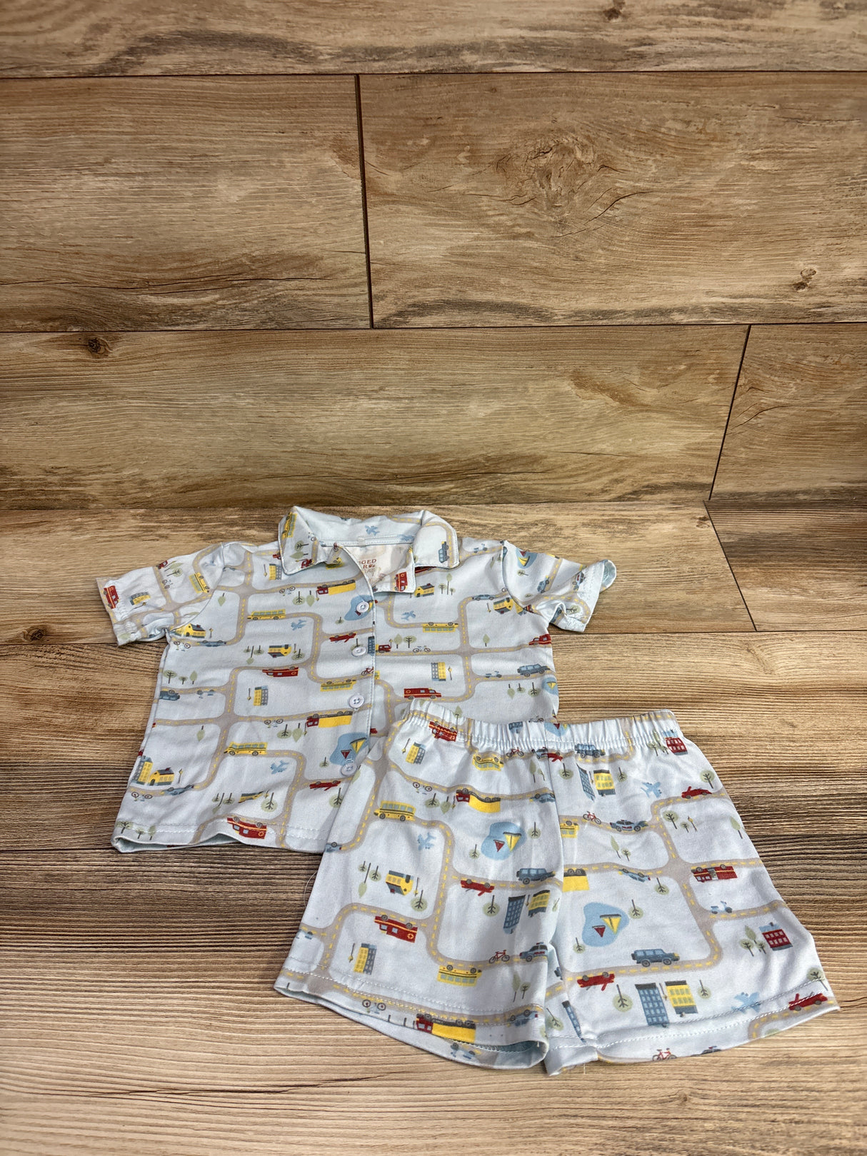 Rugged Bear 2pc Coat Style Pajama Set Blue sz 2T