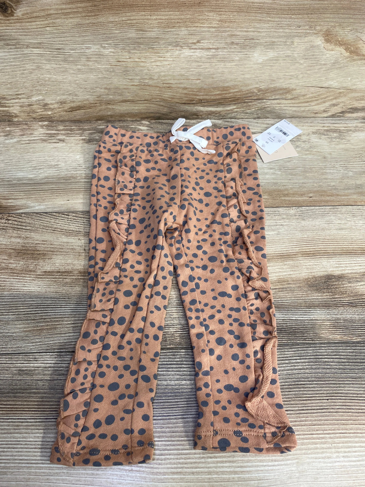 NEW Grayson Mini Leopard Print Drawstring Pants Brown sz 2T