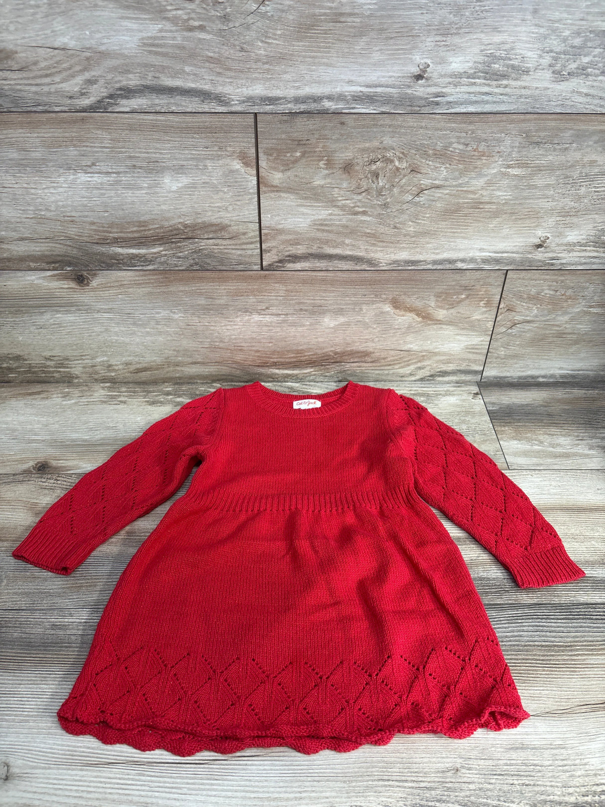 Cat & Jack Sweater Knit Dress Red sz 2T