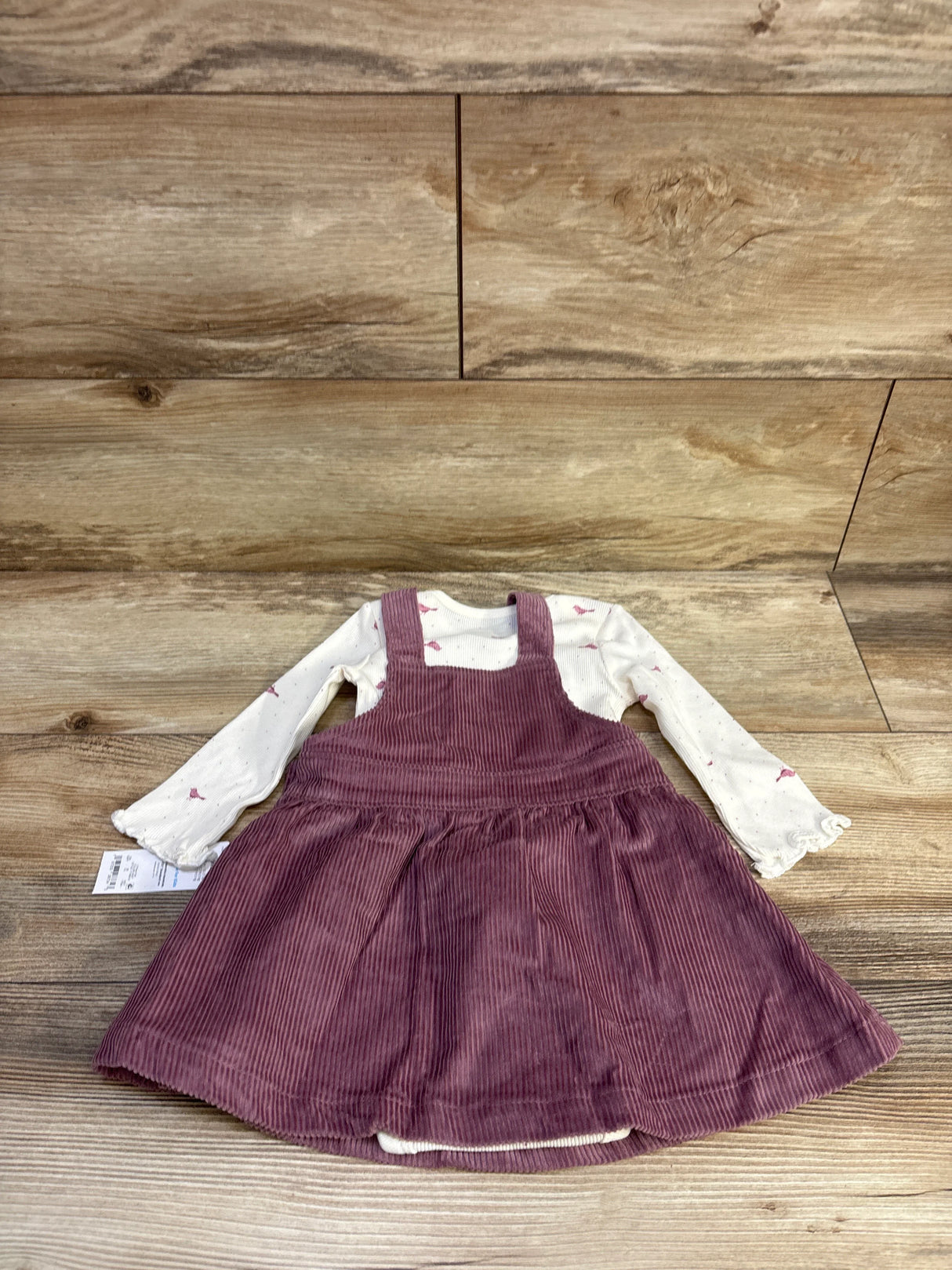 NEW Just One You 2Pc Corduroy Overall Dress Set Mauve sz 9m