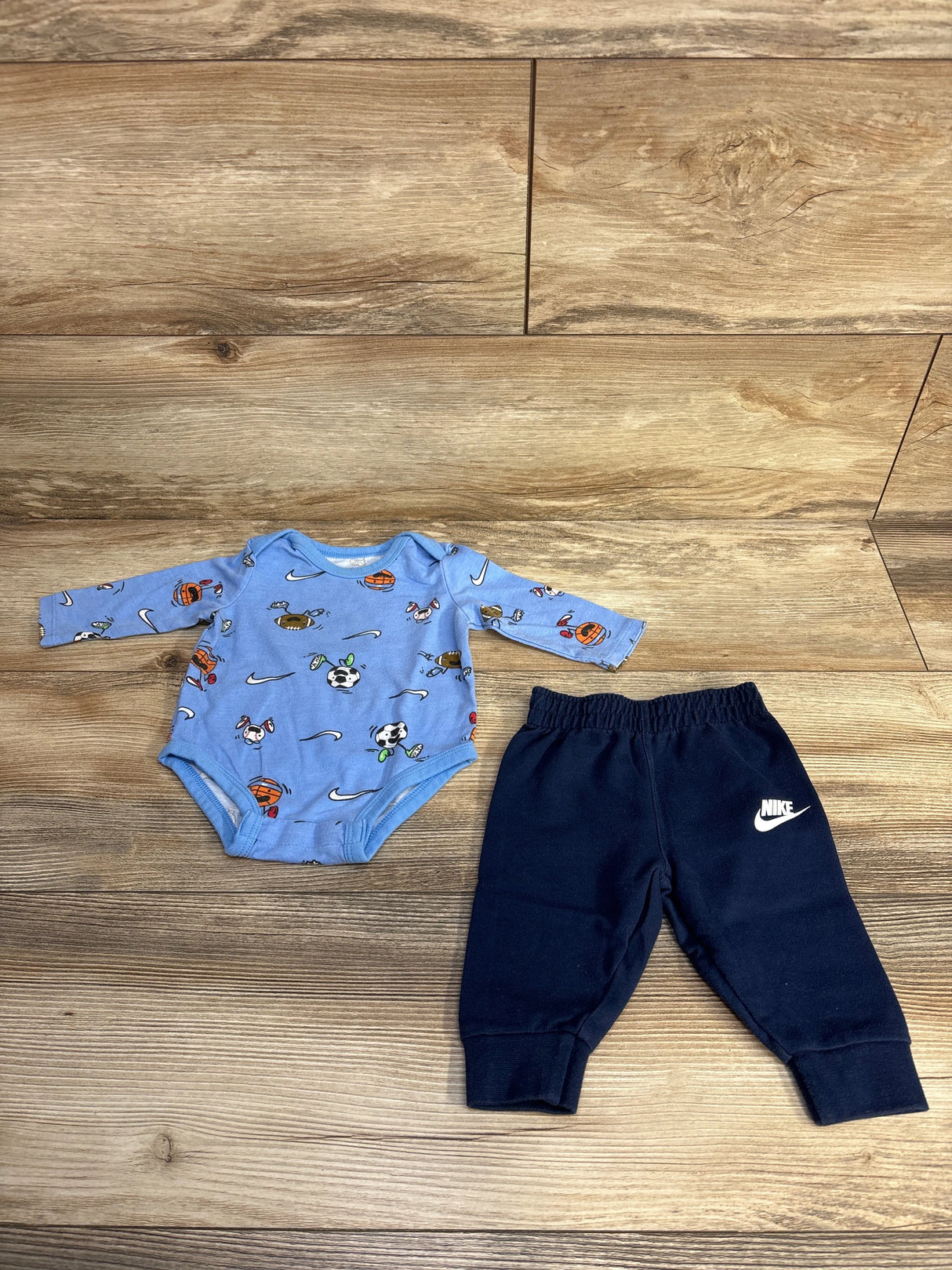 Nike 2pc Set Long Sleeve Bodysuit & Jeggings Blue sz 3m