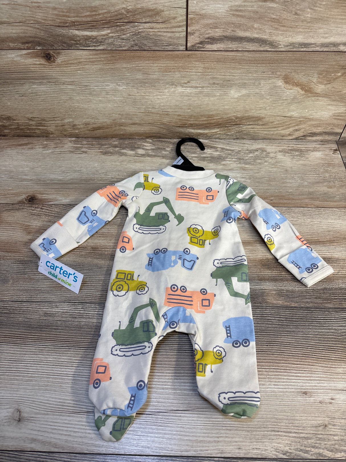 NEW Child of Mine Construction Print Sleeper Beige sz Newborn