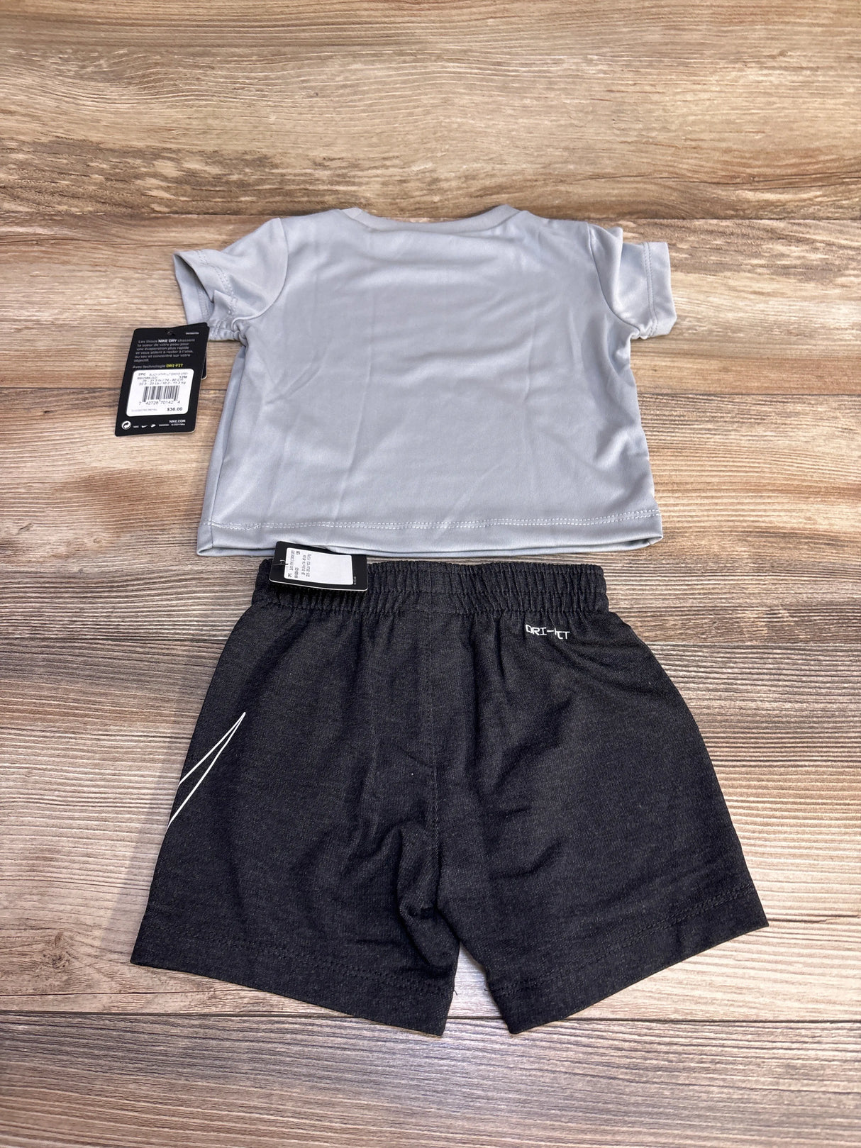 NEW Nike 2pc Shirt & Shorts Set Grey sz 12m - Me n Mommy To Be