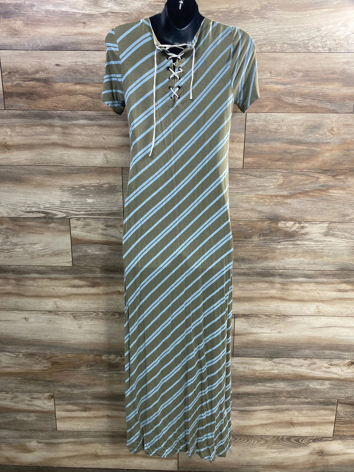 Jessica Simpson Maternity Striped Maxi Dress Green sz Medium - Me n Mommy To Be
