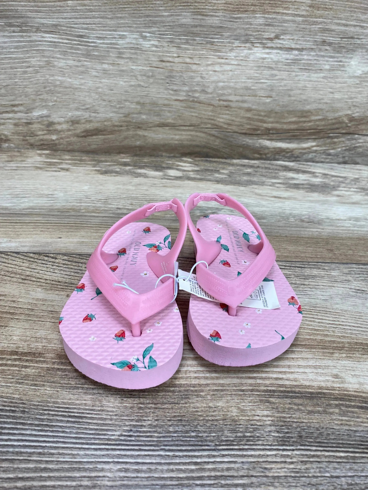 NEW Old Navy Strawberry Print Flip-Flops Pink sz 5c - Me n Mommy To Be