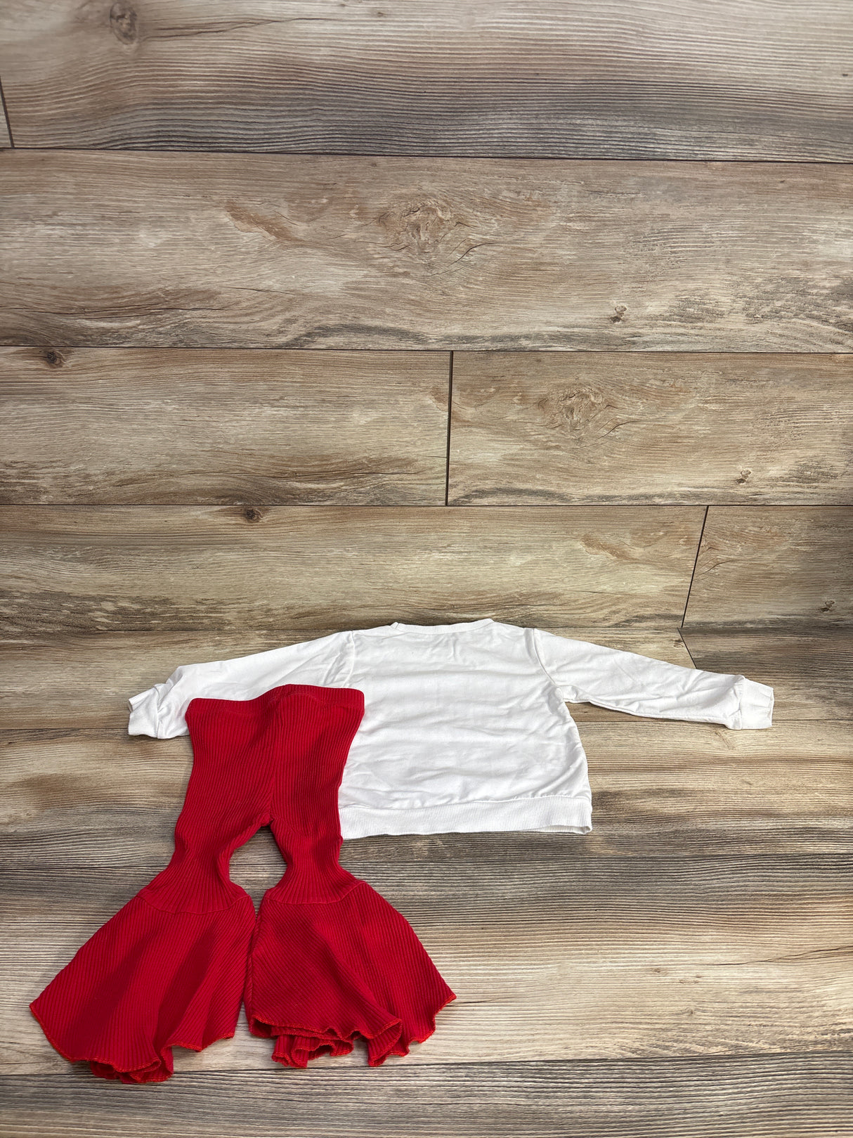 2pc Santa Baby Sweatshirt & Ribbed Bottoms White sz 18-24m