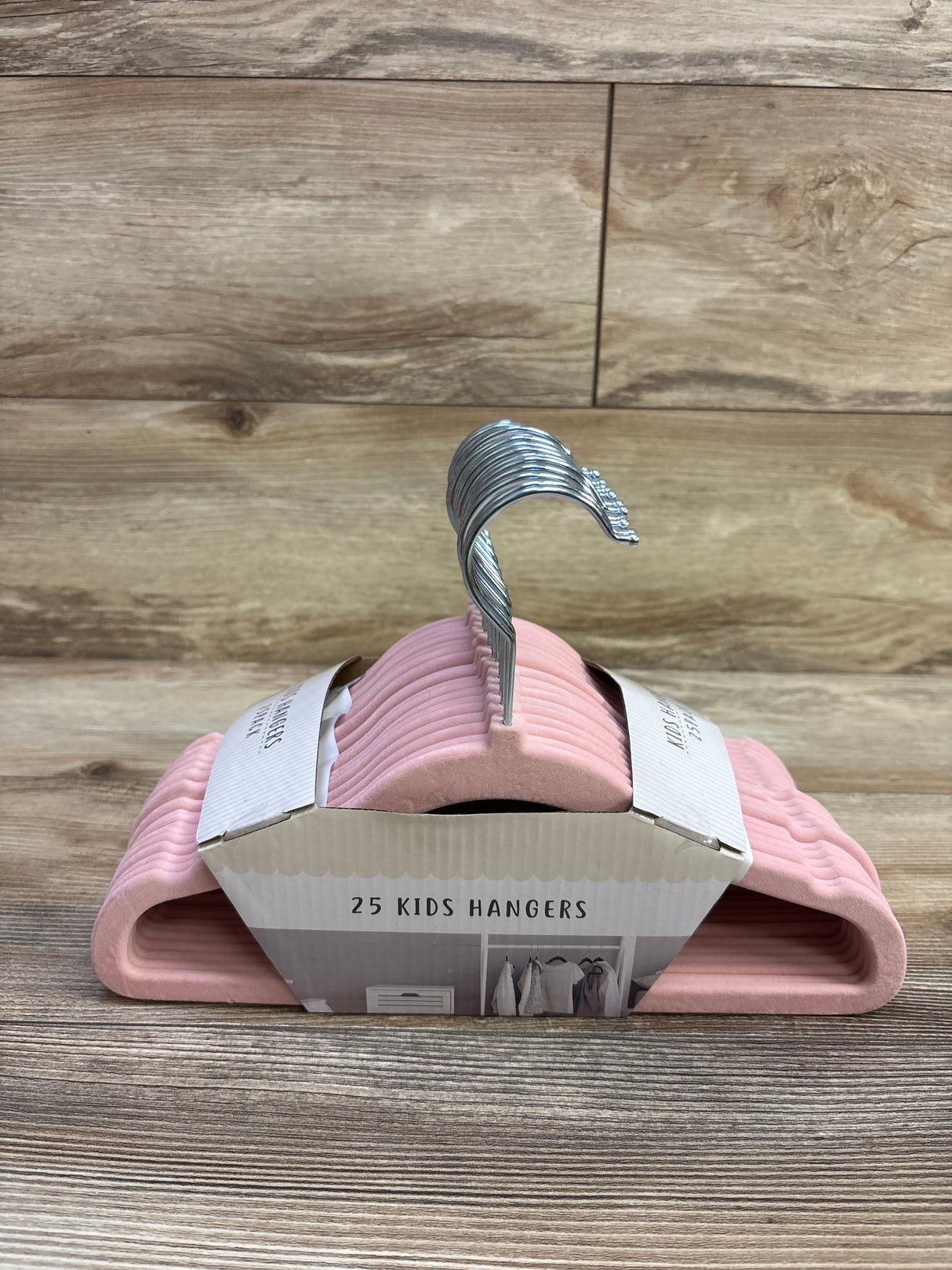NEW 25Pk Kid's Velvet Hangers Pink