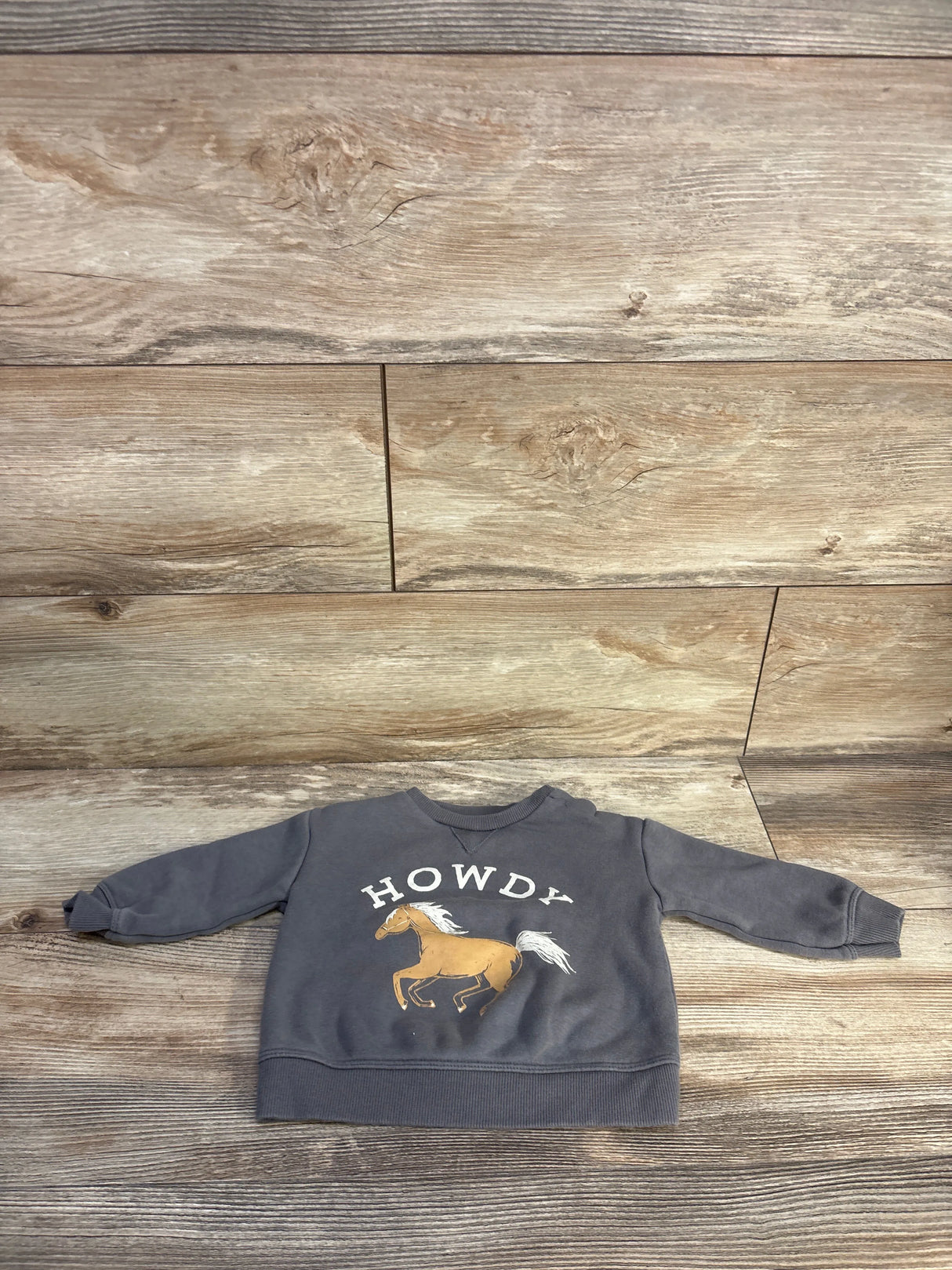 Little Co. Howdy Pullover Sweatshirt Grey sz 9m