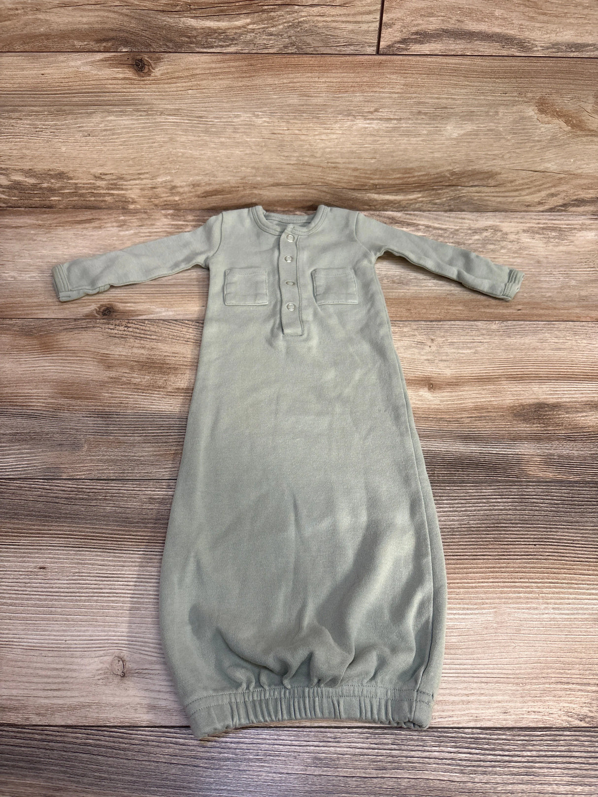 L'oved Baby Organic Snap Gown in Seafoam Green sz 0-3m