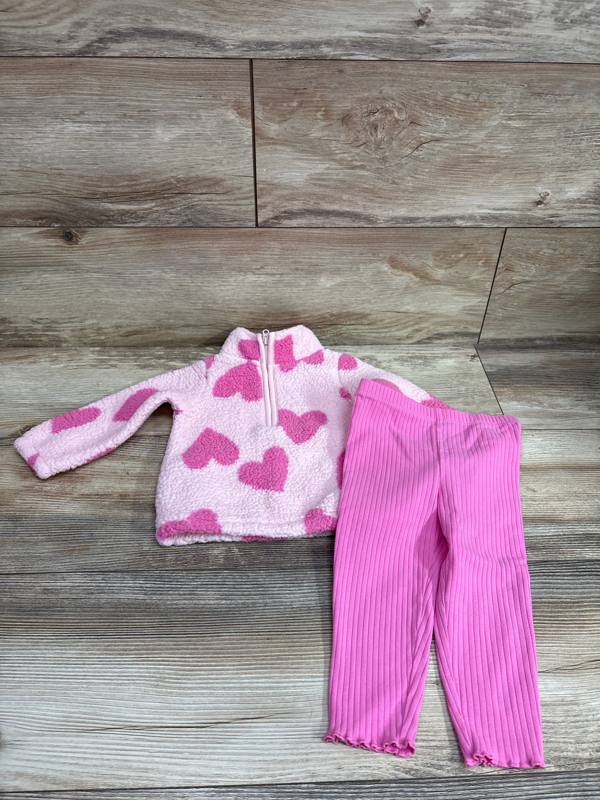 Just One You 2pc Sherpa Half-Zip Sweatshirt & Pants Set Pink sz 12m