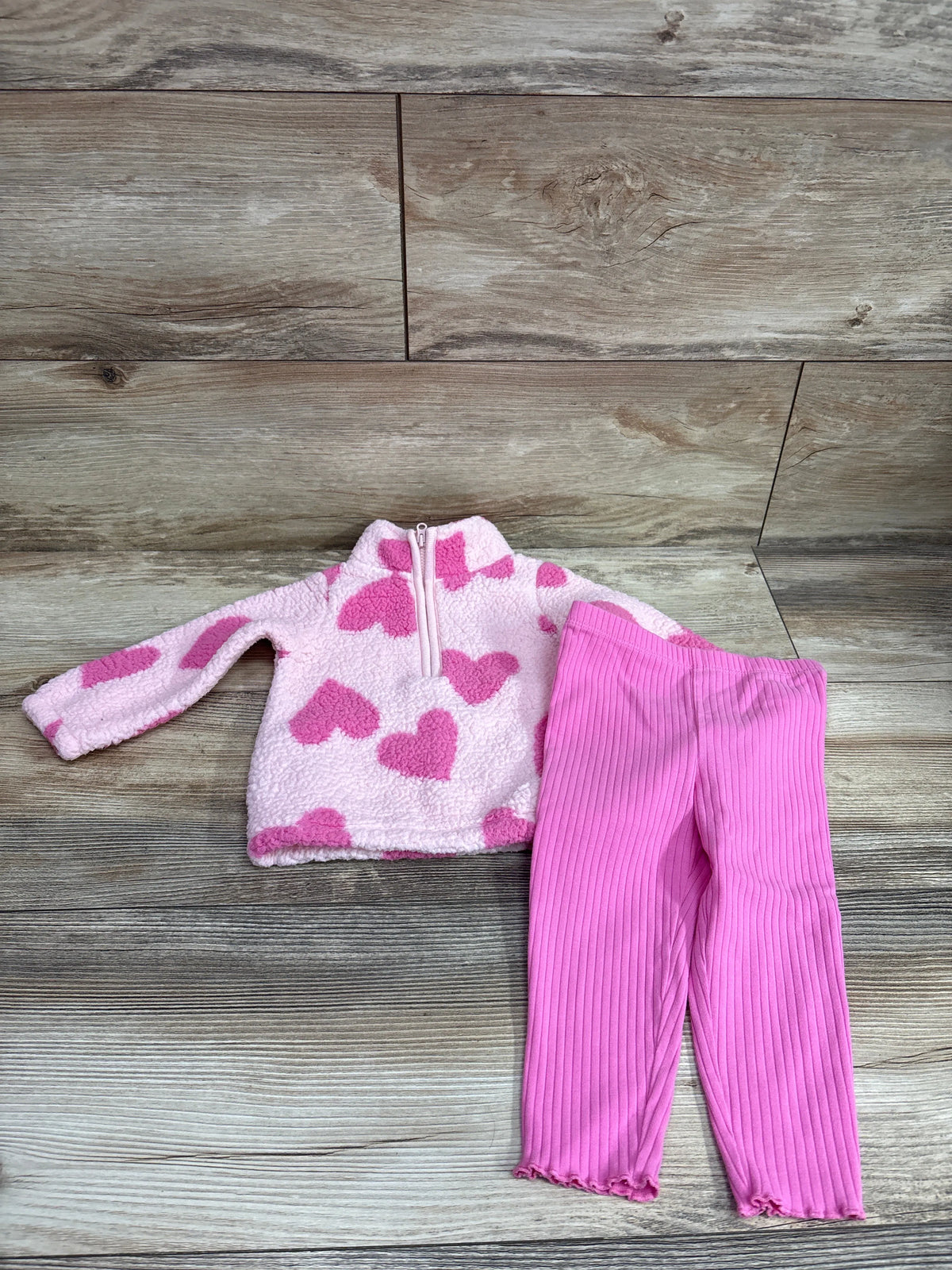 Just One You 2pc Sherpa Half-Zip Sweatshirt & Pants Set Pink sz 12m