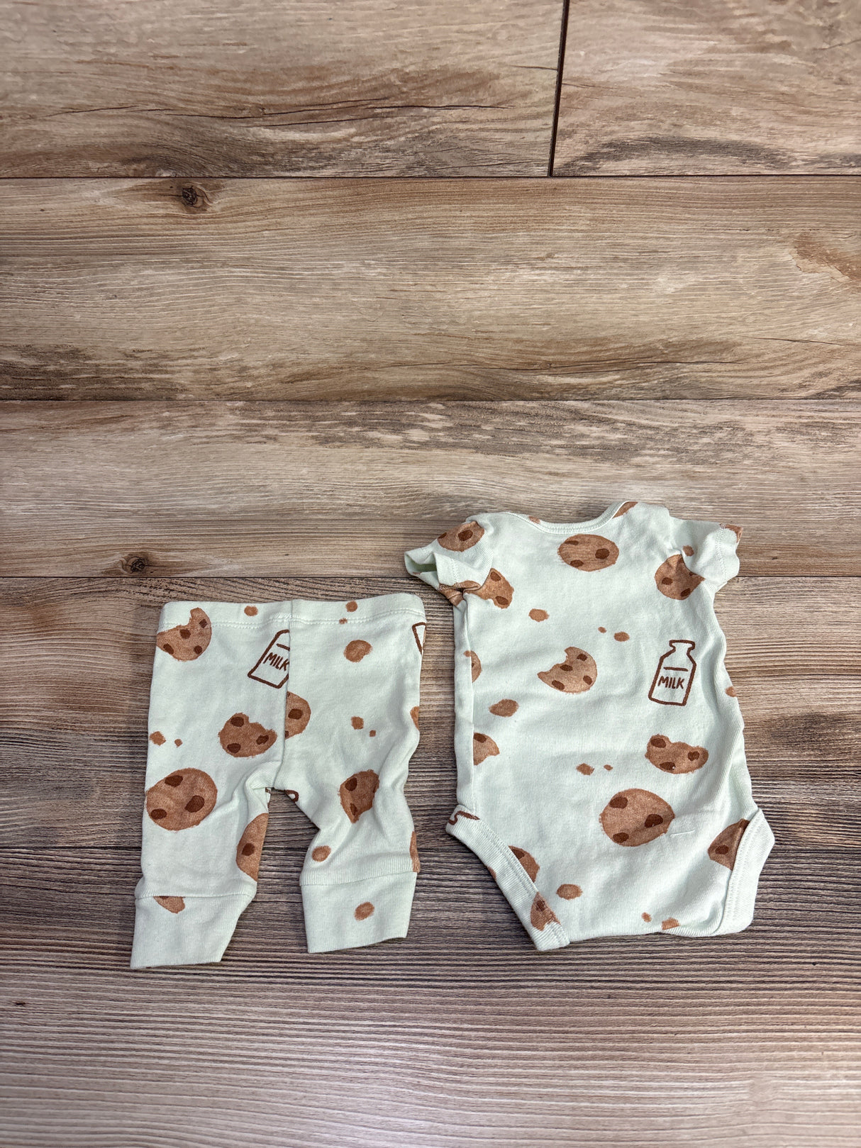 Carter's 2pc Milk & Cookies Bodysuit & Bottoms Set Mint sz Newborn