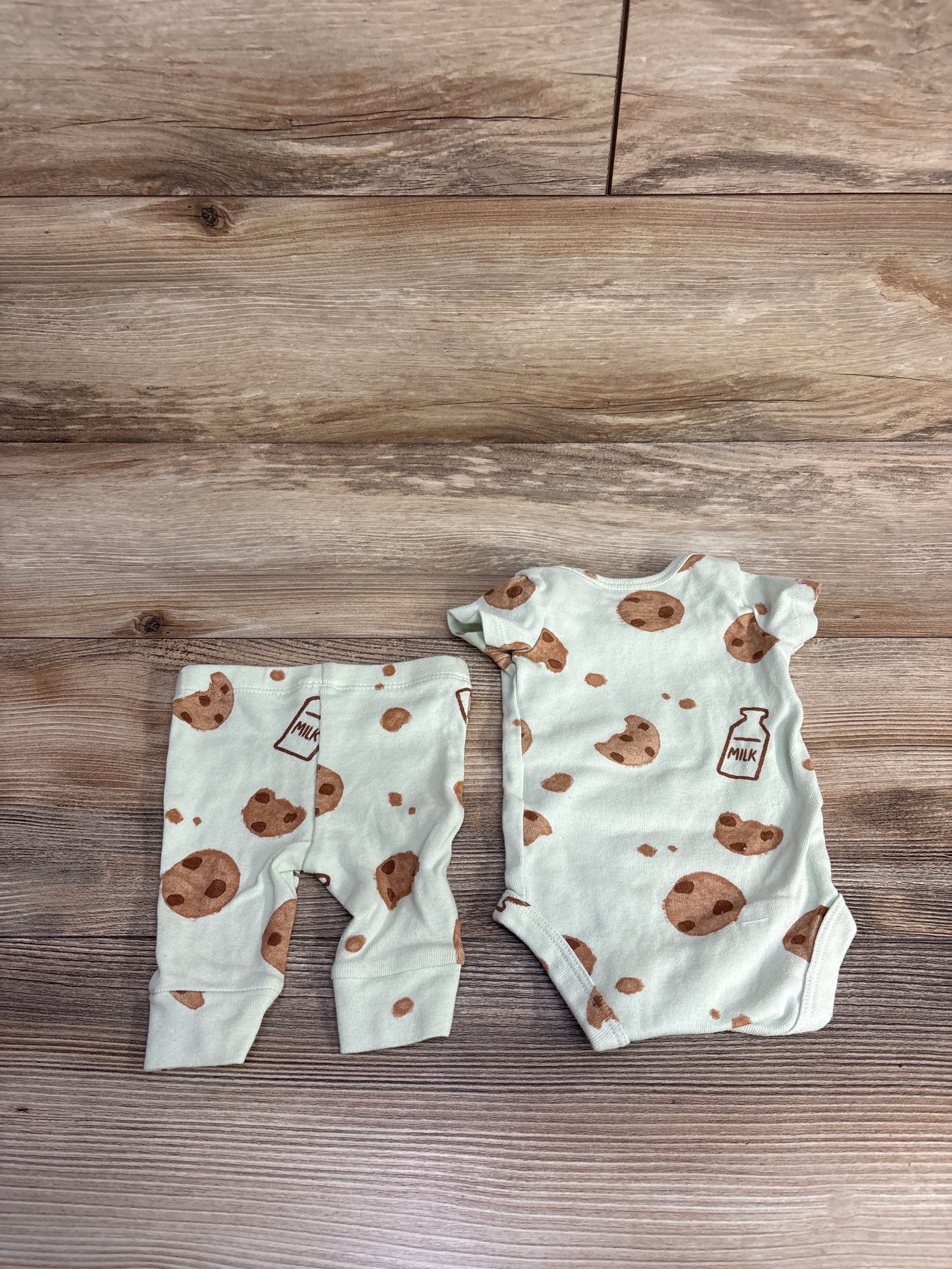 Carter's 2pc Milk & Cookies Bodysuit & Bottoms Set Mint sz Newborn