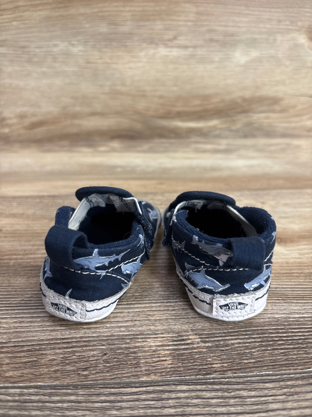 Vans Slip-On V Shark Print Shoes Navy sz 2c