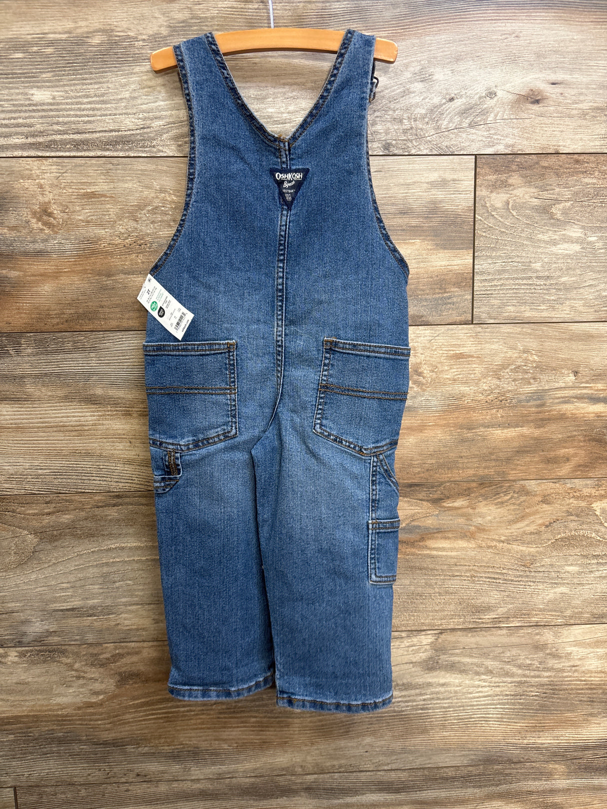 NEW OshKosh Medium Wash Denim Overalls Blue sz 2T