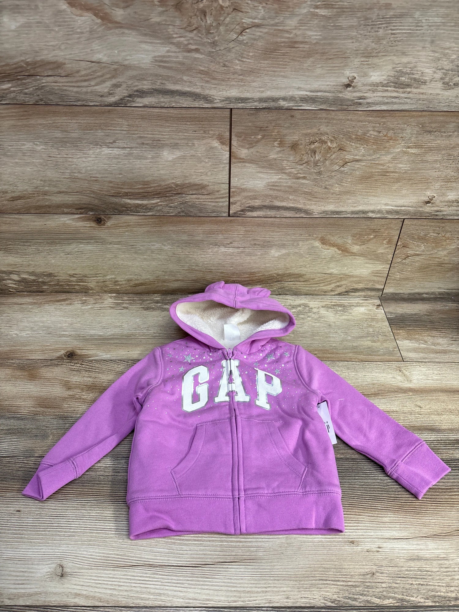 NEW Baby Gap Sherpa Logo Hoodie Purple sz 18-24m