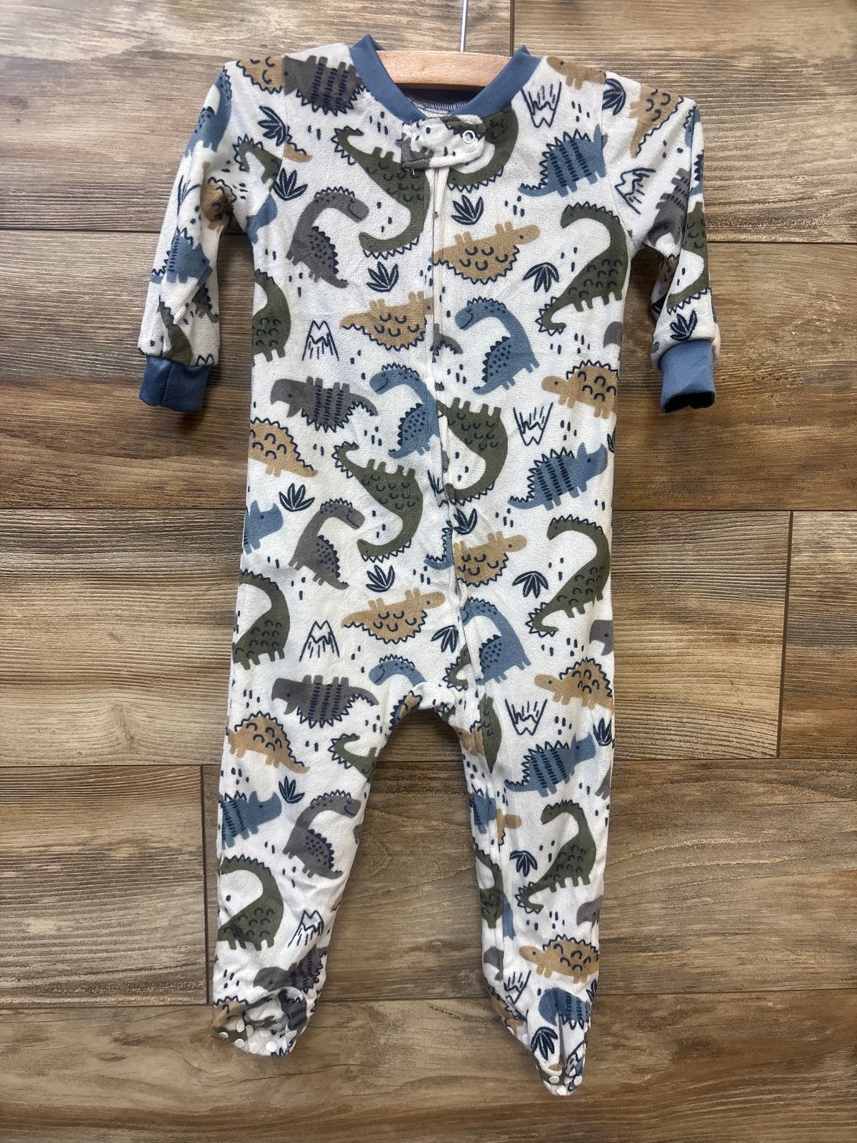Little Ricky's Dinosaur Blanket Sleeper White sz 18m