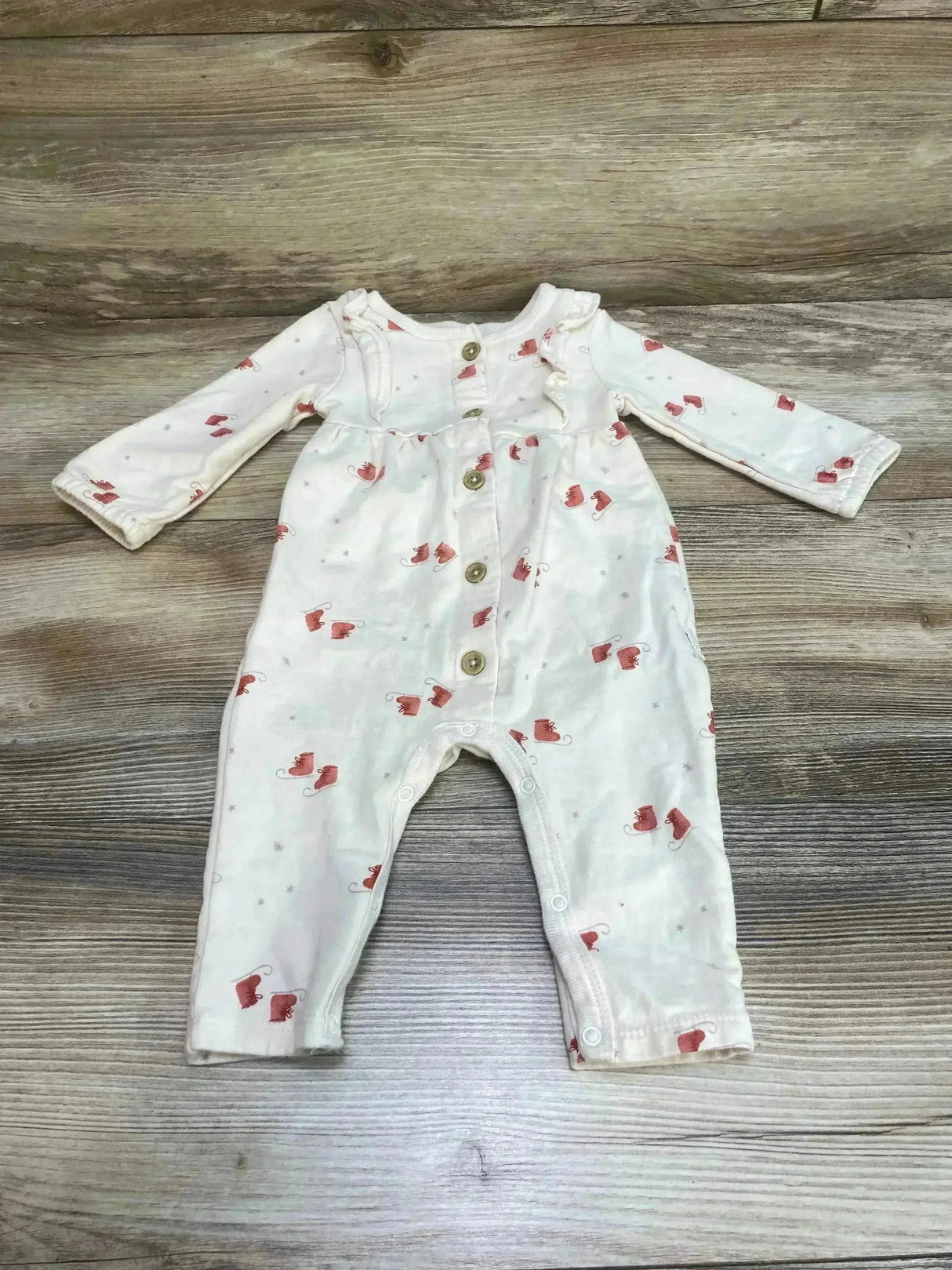 Rabbit + Bear Ruffle Skates Coverall Cream sz 6-9m - Me n Mommy To Be