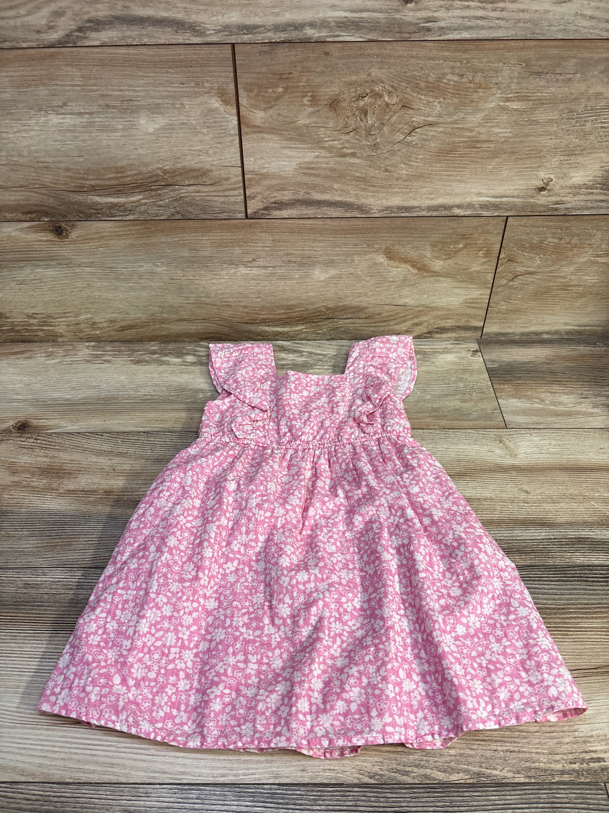Cat & Jack Floral Flutter Sleeve Dress Pink sz 3T