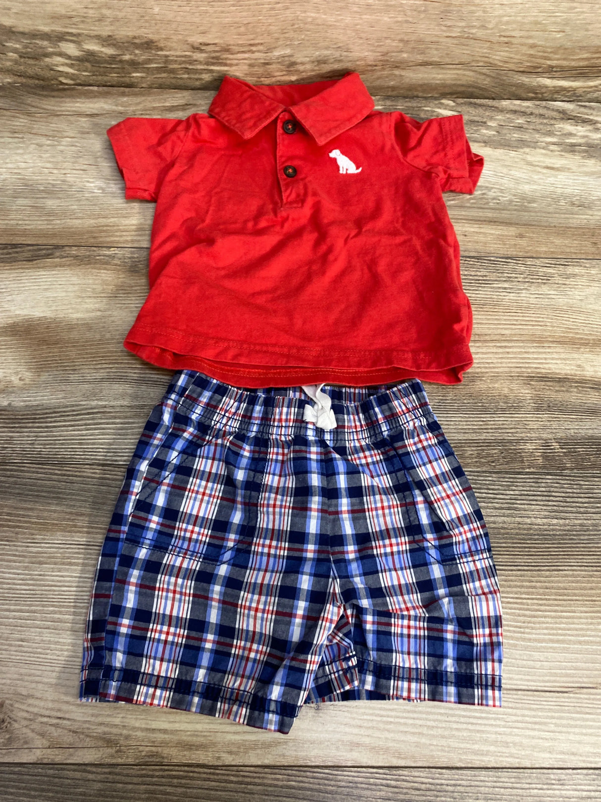 Simple Joys 2pc Polo Shirt & Shorts Red sz 12m - Me n Mommy To Be