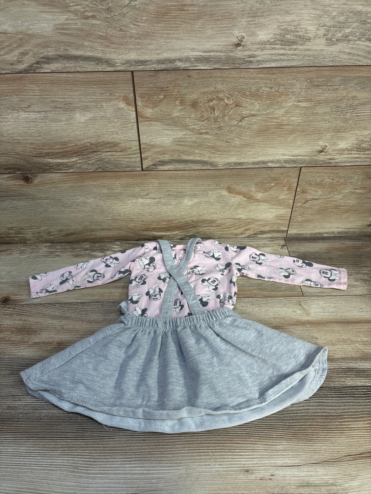 Disney Baby 2pc Minnie Mouse Long Sleeve Shirt& Skirtall Pink sz 18m