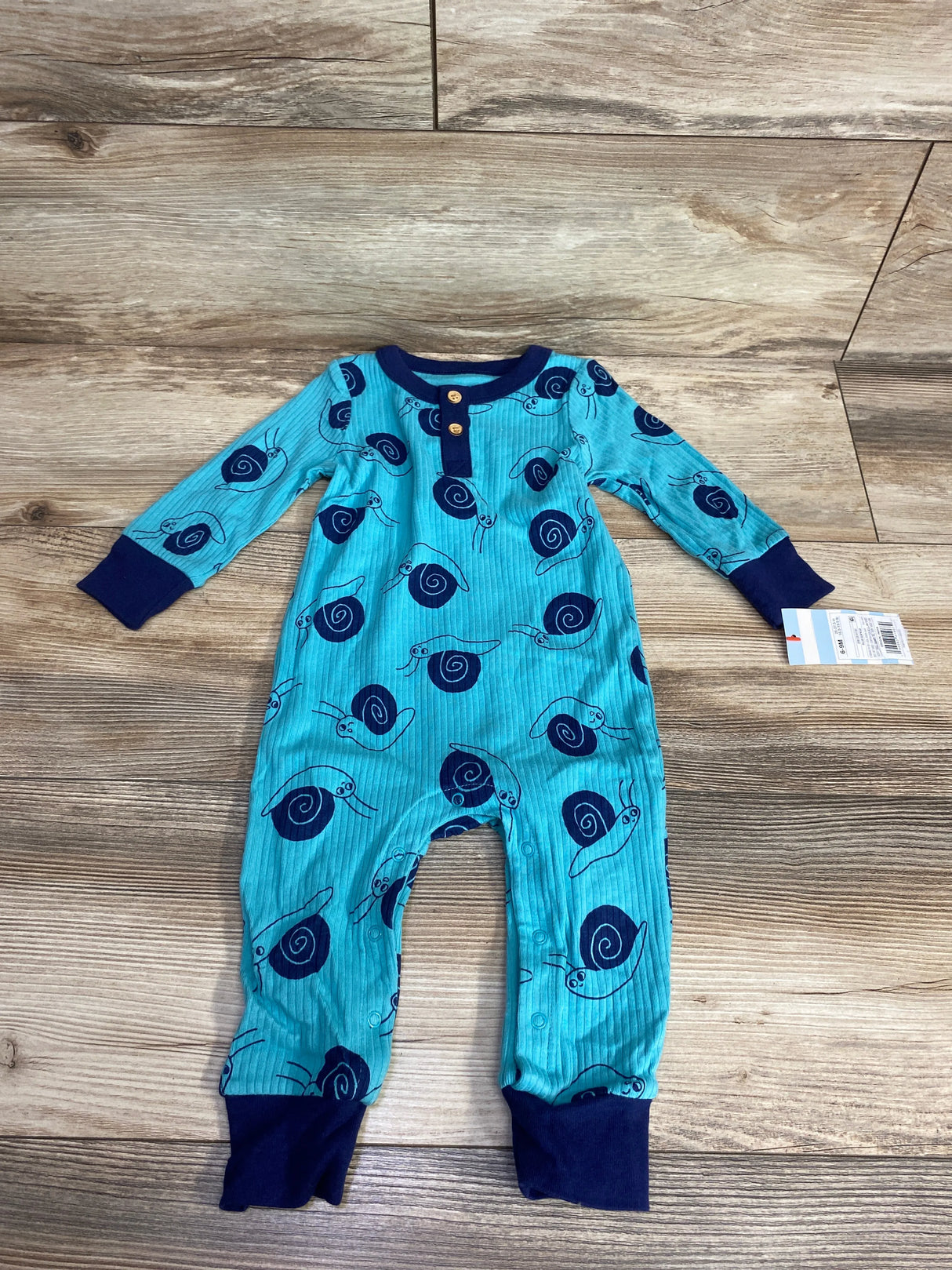 NEW Cat & Jack Snail Ribbed Coverall Blue sz 6-9m