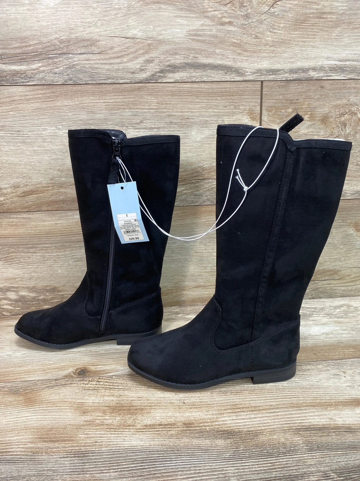 NEW Cat & Jack Mylah Tall Riding Boots Black sz 1Y - Me n Mommy To Be