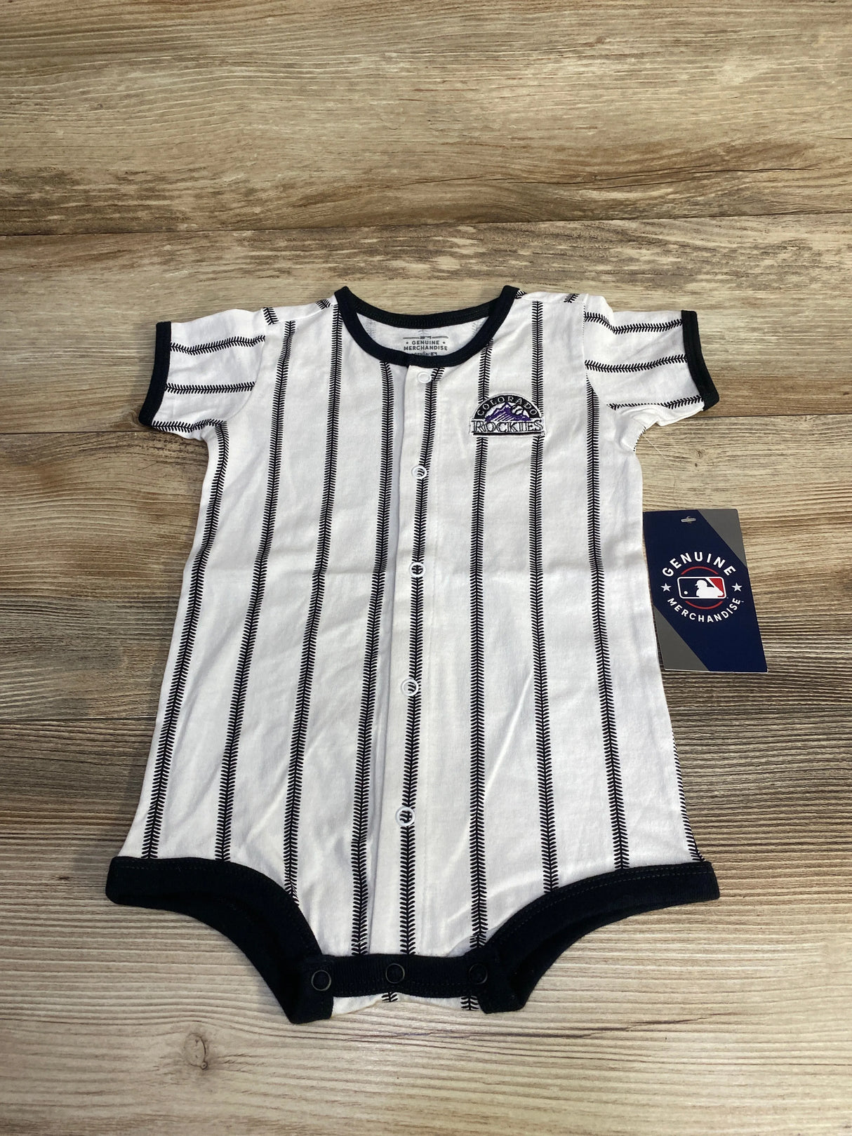 NEW MLB Colorado Rockies Pinstripe Power Hitter Romper sz 12m - Me n Mommy To Be
