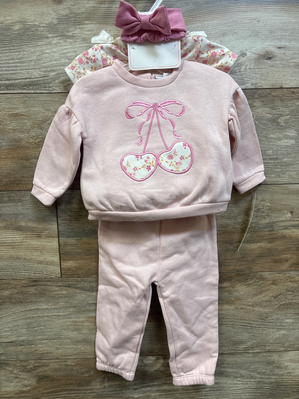NEW Nicole Miller 5pc Layette Set Pink sz 12m