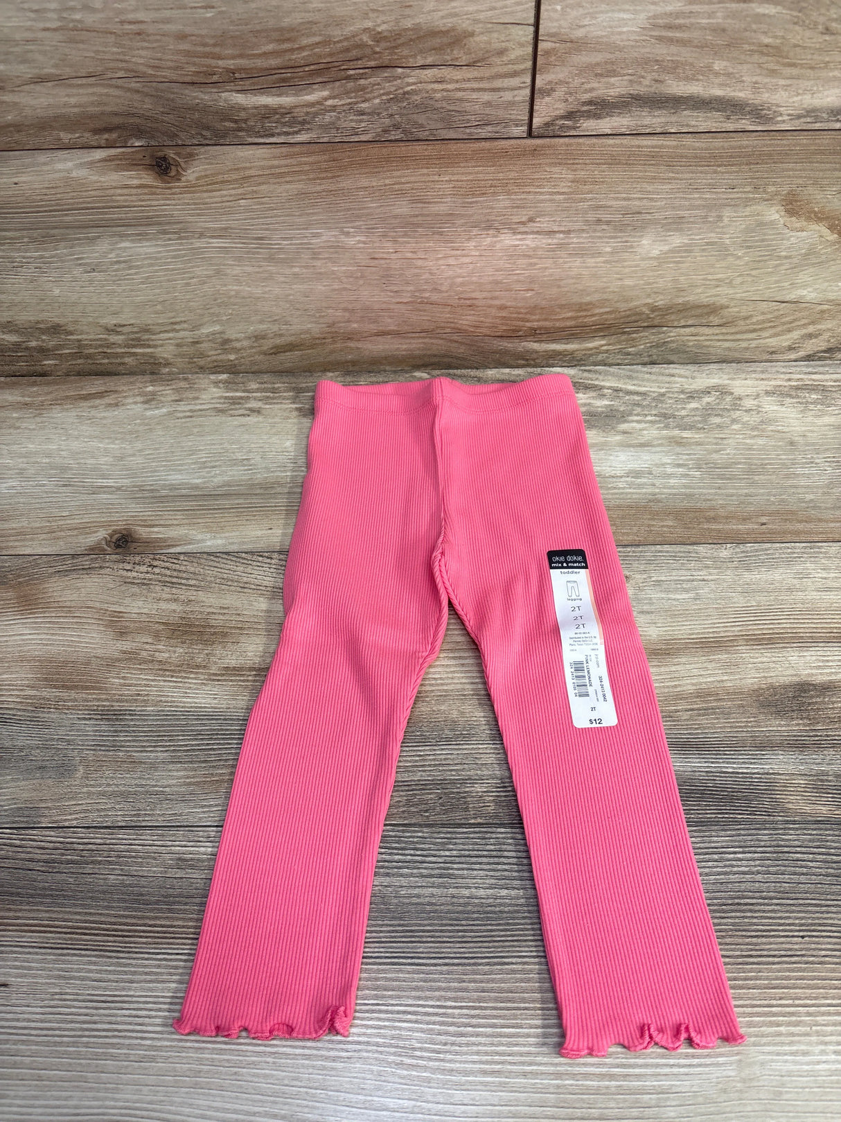 NEW Okie Dokie Ribbed Sea Pink Leggings sz 2T
