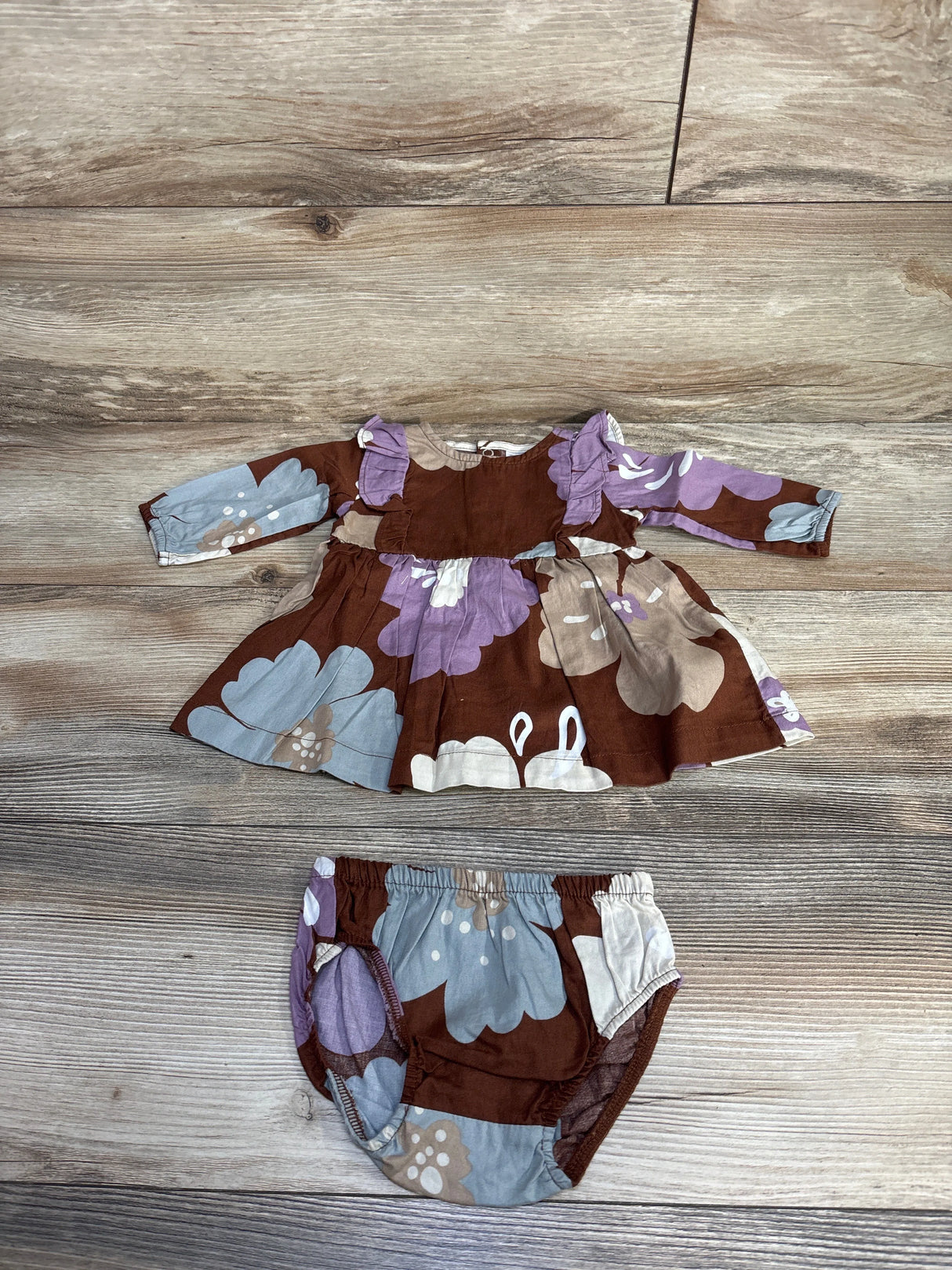 Carter's Long Sleeve Dress & Bloomers Brown sz 3m